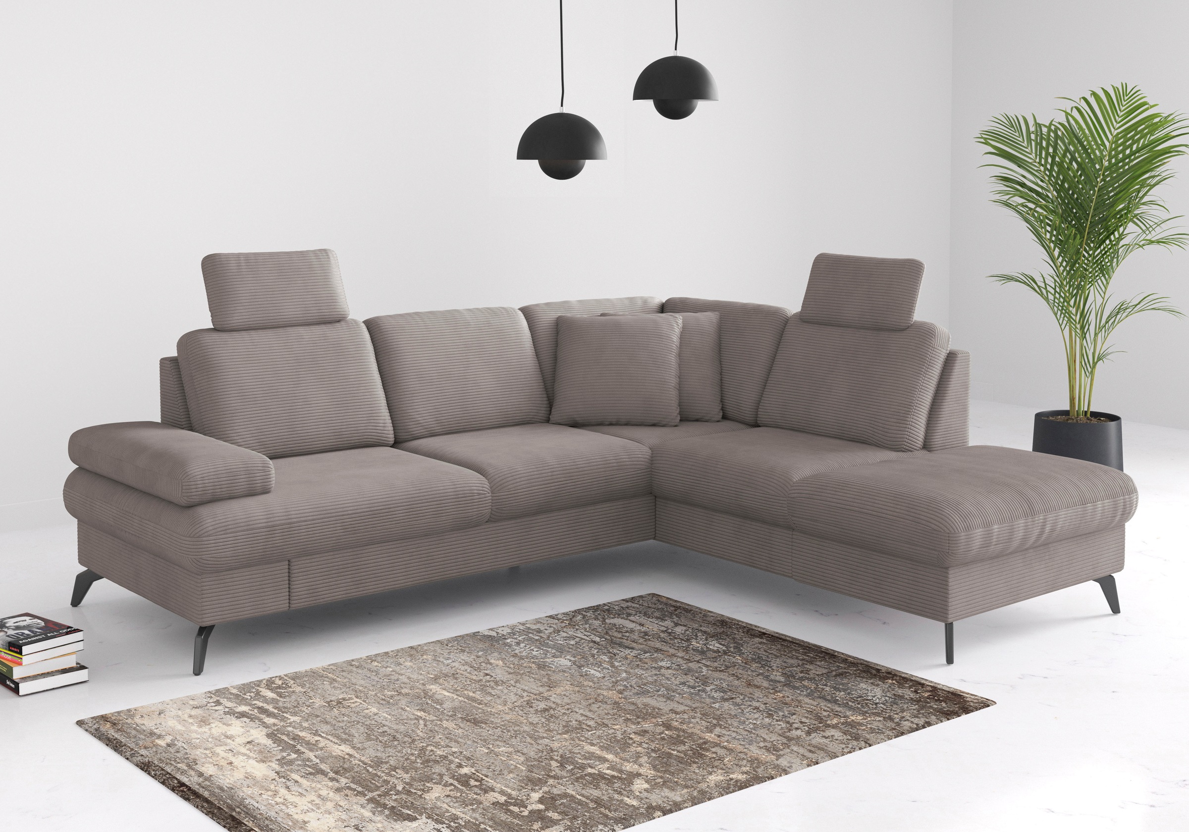 sit&more Ecksofa »Morris Jubi L-Form«, inkl. Armteilfunktion und 1 Zierkissen, wahlweise mit Bettfunktion