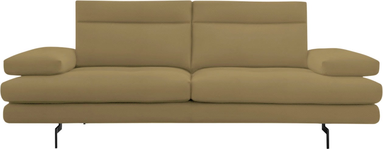 CALIA ITALIA 3-Sitzer »Toby Wing, Designsofa, hochwertige Verarbeitungsdetails, bequem«, inkl. Sitztiefenverstellung und Armteilfunktion, Füße in Schwarz matt