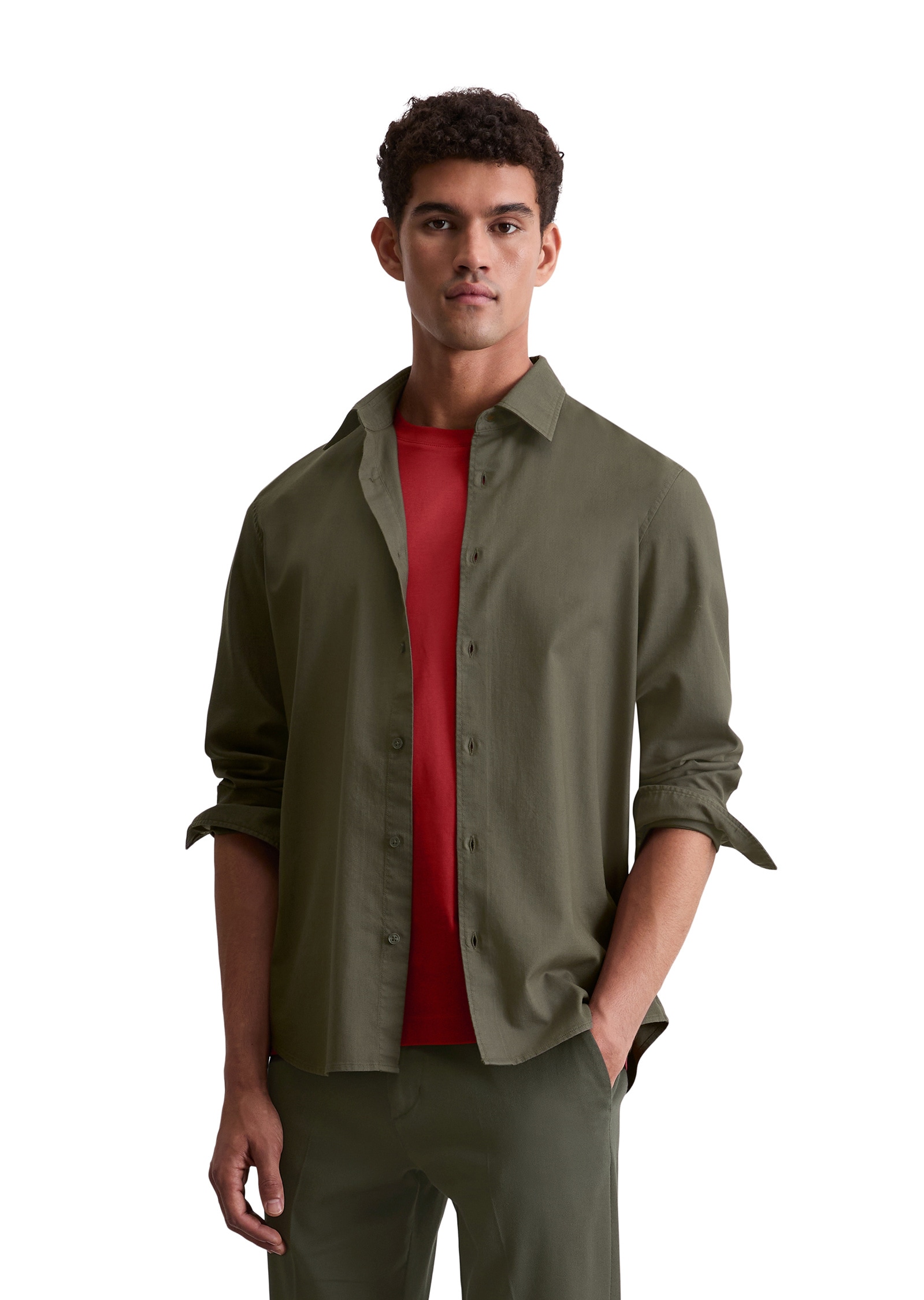 Marc OPolo Langarmhemd "aus Bio-Baumwolle und TENCEL™ Lyocell" günstig online kaufen