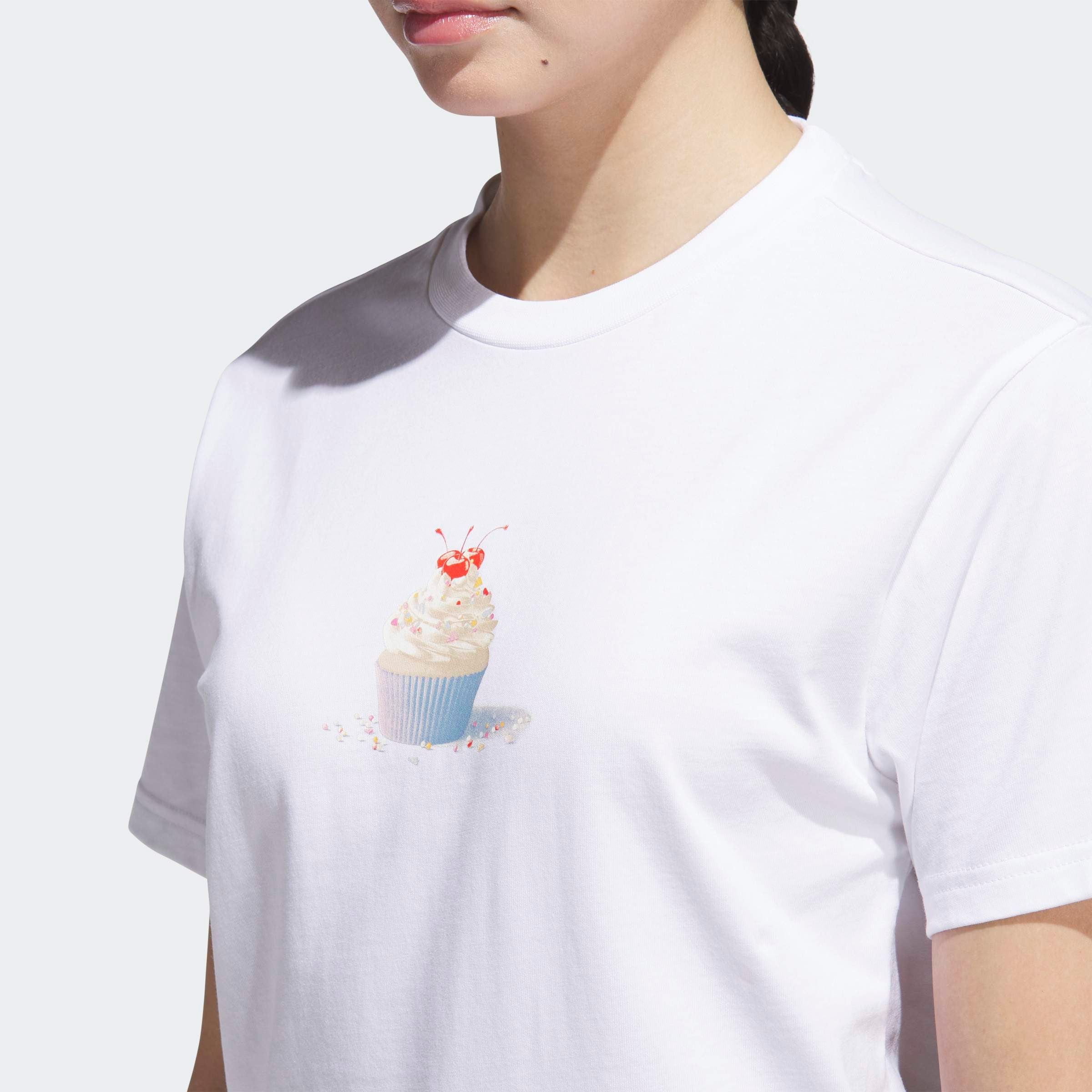adidas Sportswear T-Shirt »W CO CUPCK T«, mit Cupcake Motiv, aus weicher, leicht dehnbarer Baumwolle