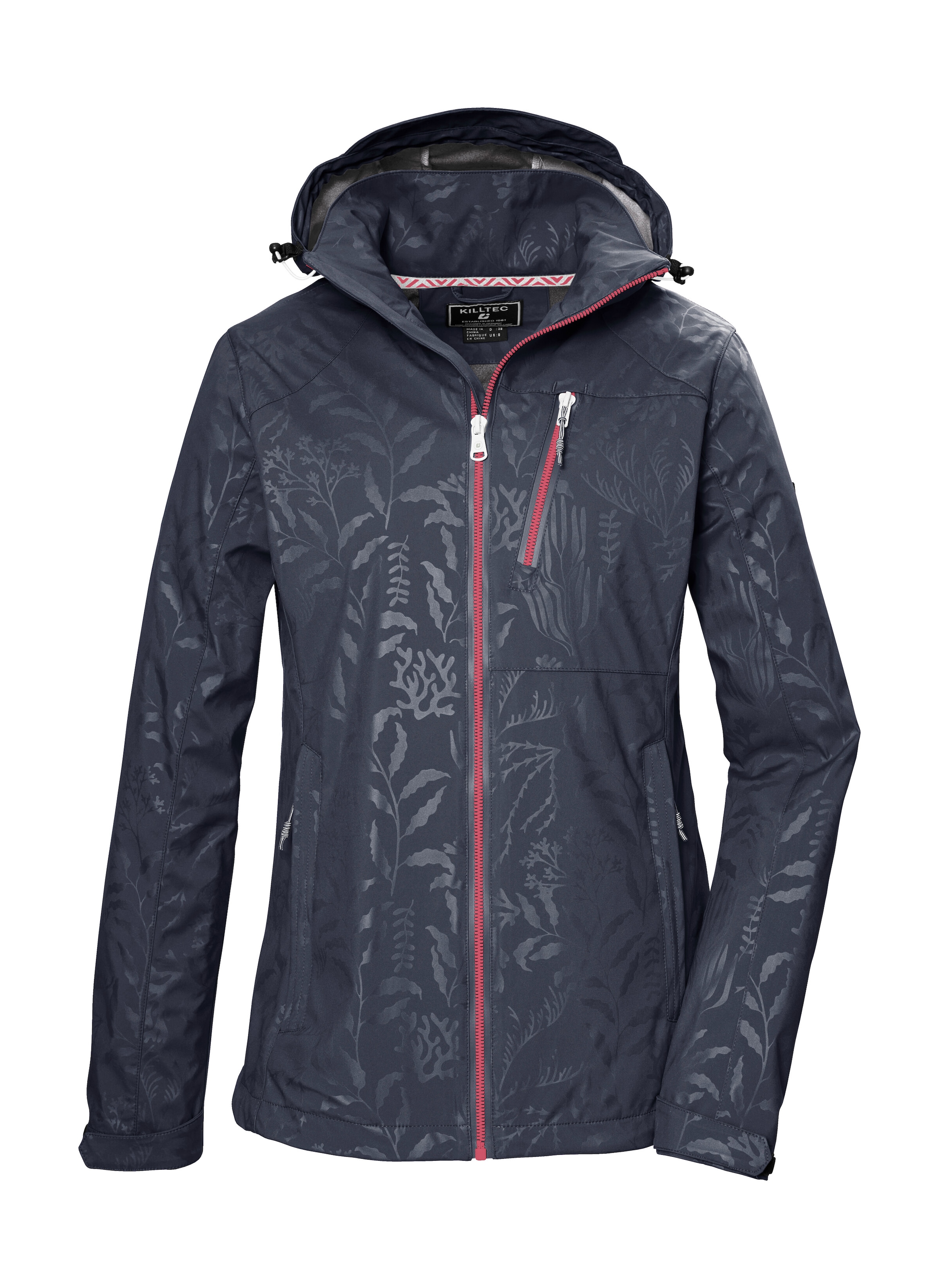 Killtec Softshelljacke »KOS 122 WMN SFTSHLL JCKT FLORAL«, Softshelljacke: Wind-u wasserdichte, atmungsaktiv, Kapuze regulierbar