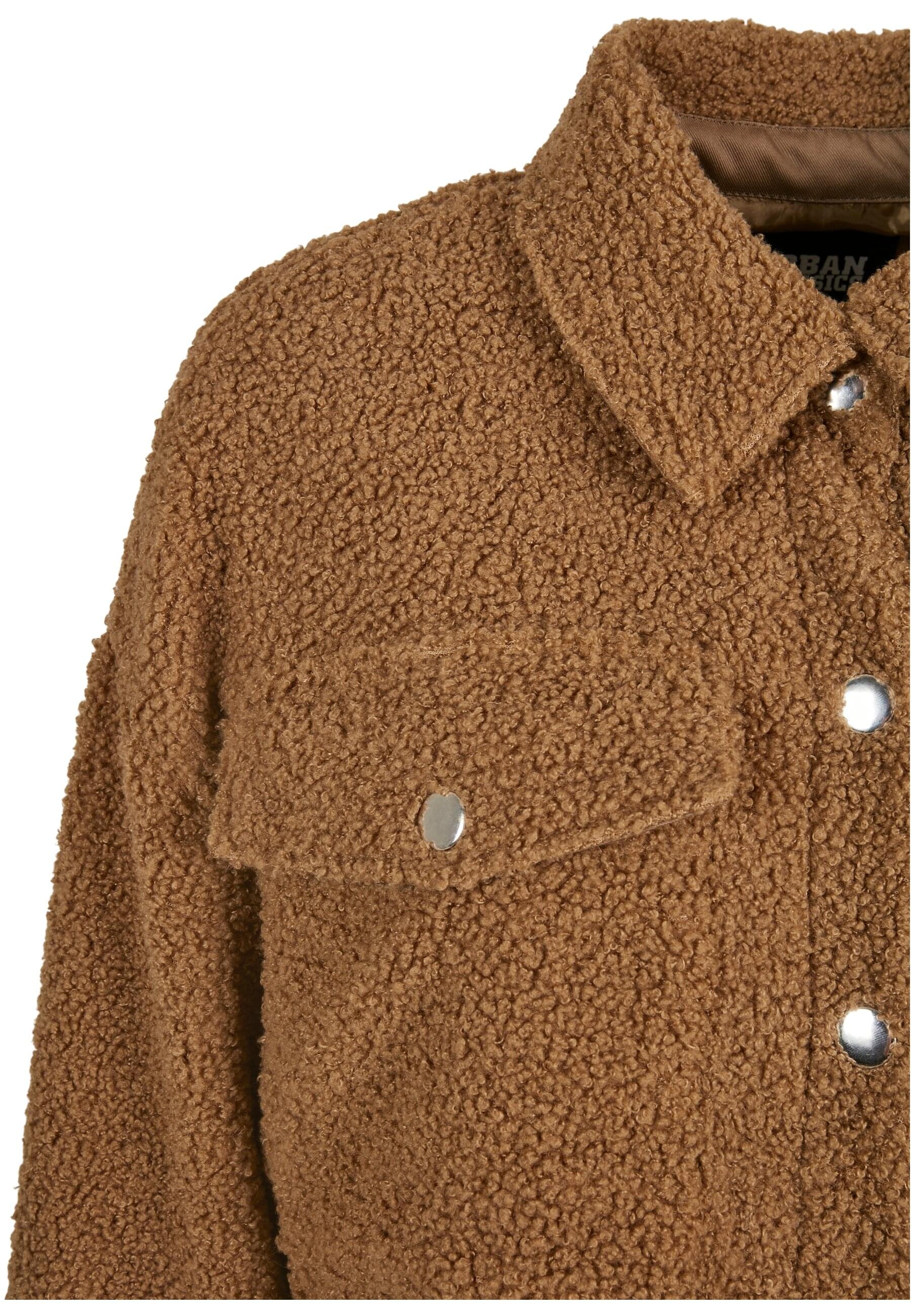 URBAN CLASSICS Langarmhemd »Urban Classics Damen Ladies Sherpa Overshirt«, (1 tlg.)