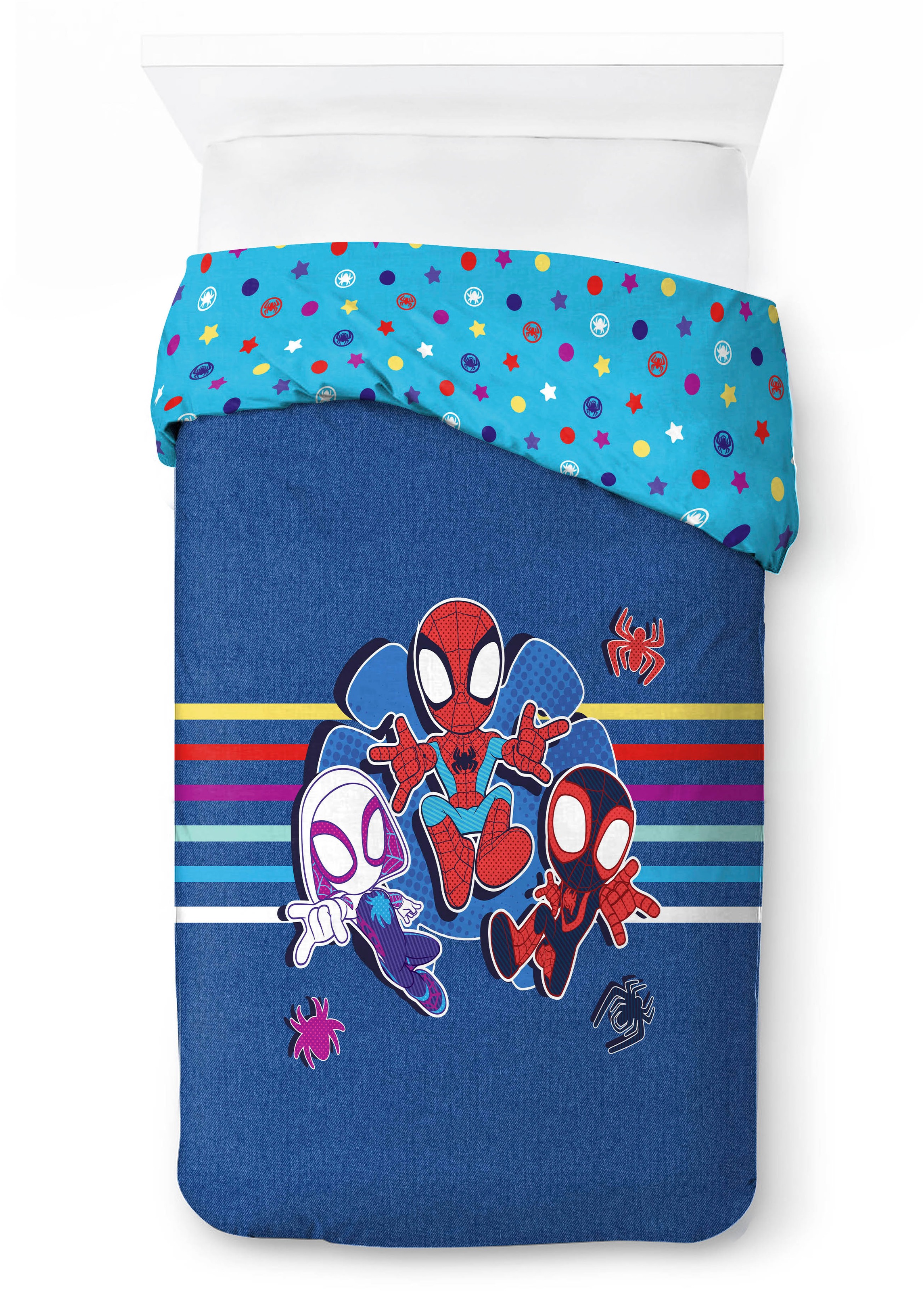 MARVEL Kinderbettwäsche »Marvel Spidey Bettbezug-Set 135x200 cm + Kissenbezug 80x80 cm« 2 tlg. tlg. 100 % Baumwolle, maschinenwaschbar, wendbar
