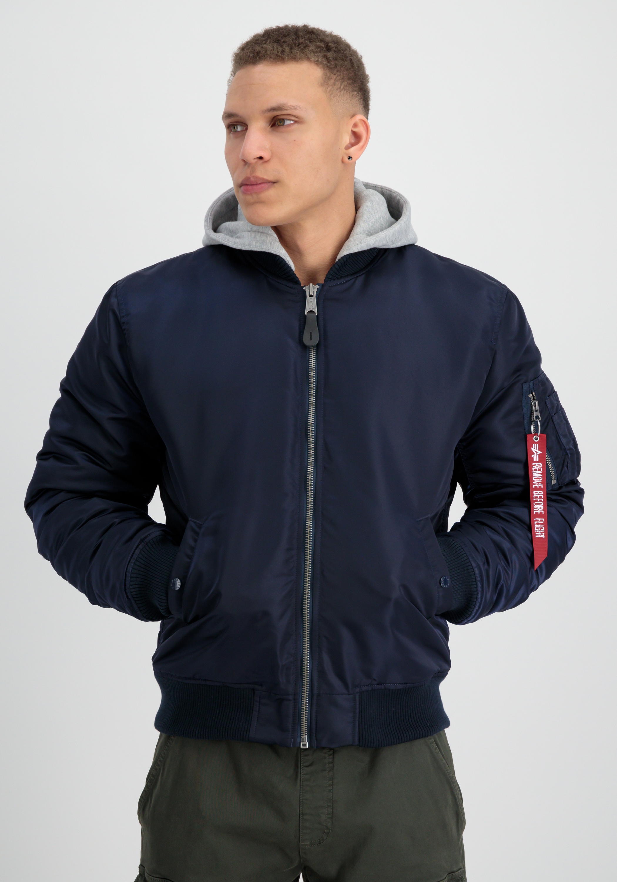 Alpha Industries Bomberjacke »Alpha Industries Men - Bomber Jackets MA-1 Zip Hood Back EMB«