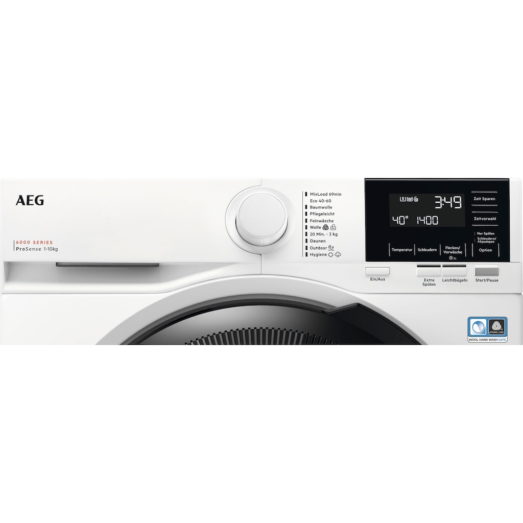 AEG Waschmaschine »LR6FA410FL«, Serie 6000 mit ProSense-Technologie, LR6FA410FL, 10 kg, 1400 U/min