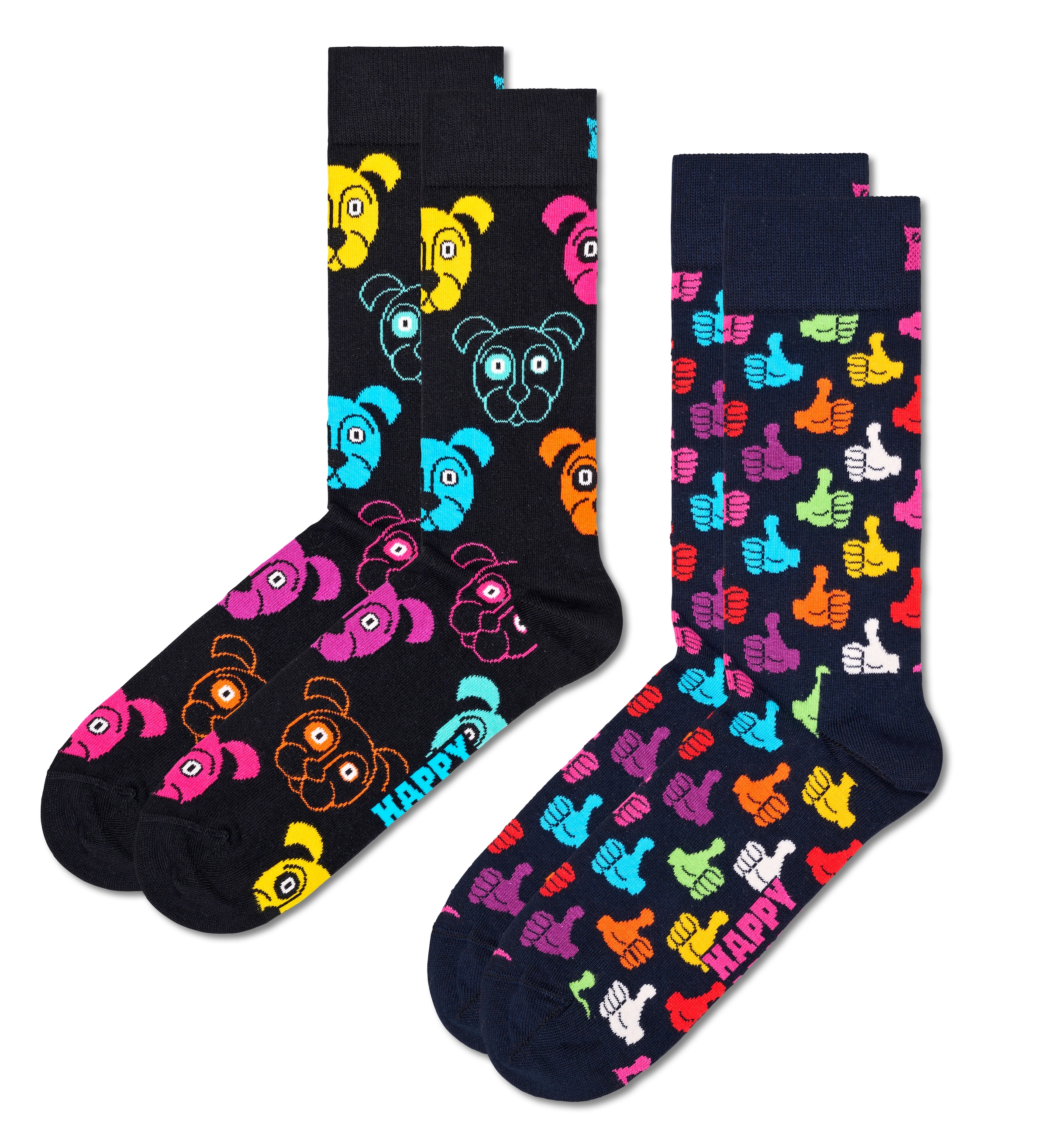 Black Friday Happy Socks Socken »2-Pack Classic Dog Socks«, (Packung, 2  Paar), Dog & Thumbs Up Socks | BAUR