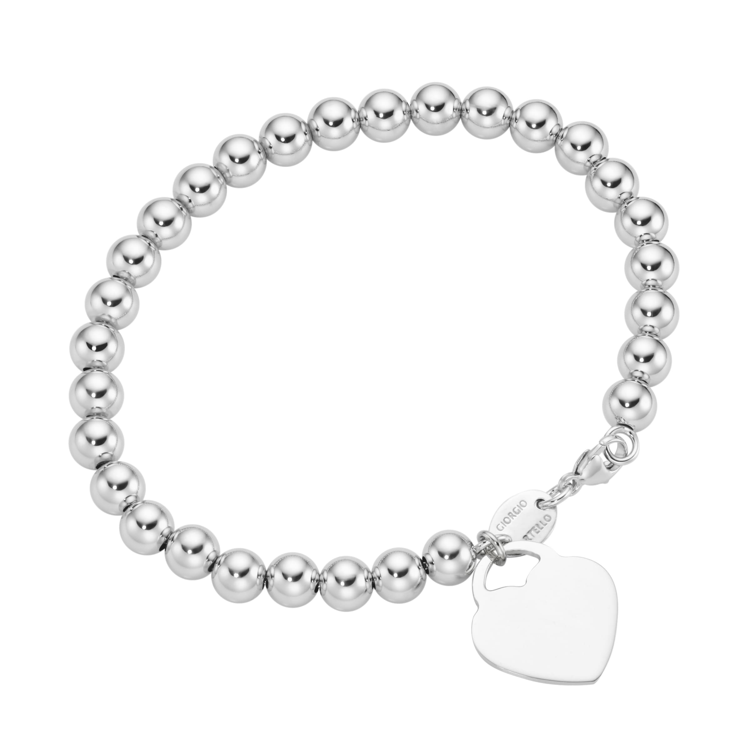 GIORGIO MARTELLO MILANO Armband »Kugel Armband mit Behang Herz, Silber 925«