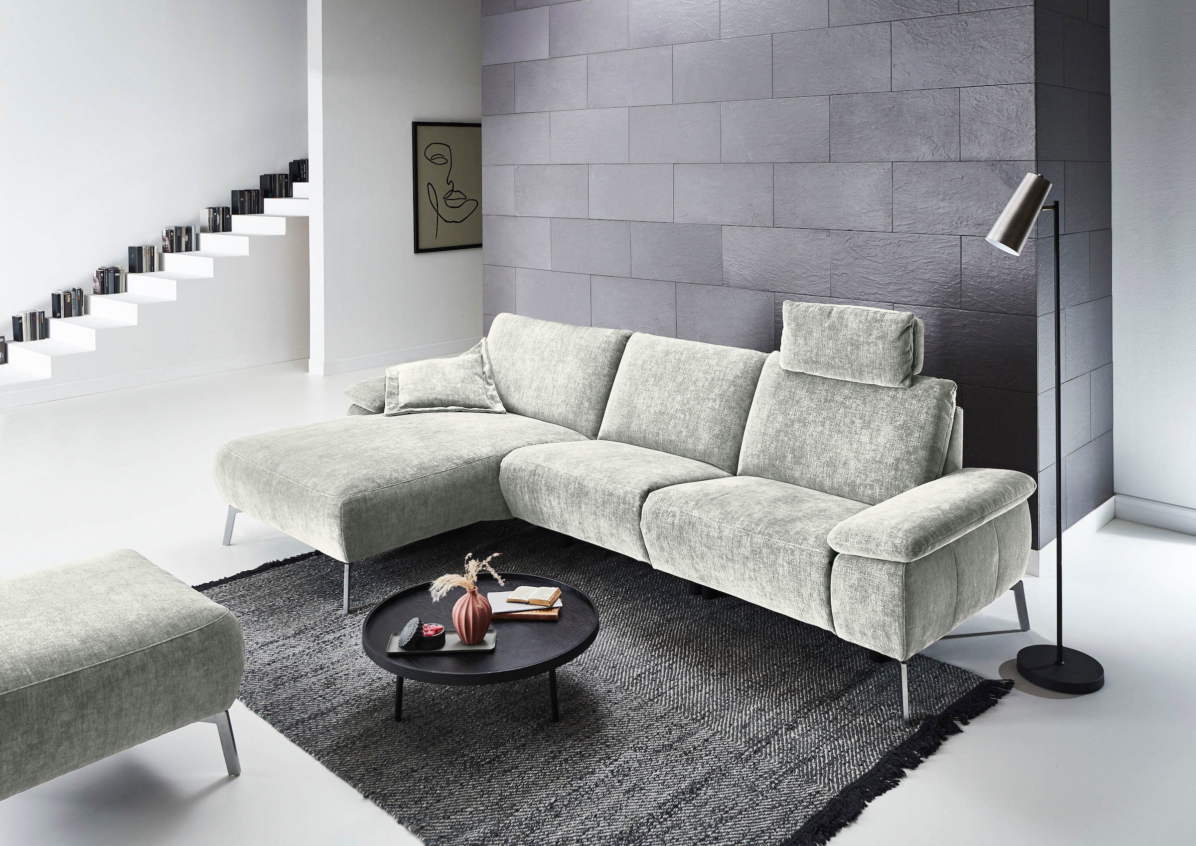 Home affaire Ecksofa "Bellini L-Form" teilmotorische Relaxfunktion an 1 Ele günstig online kaufen