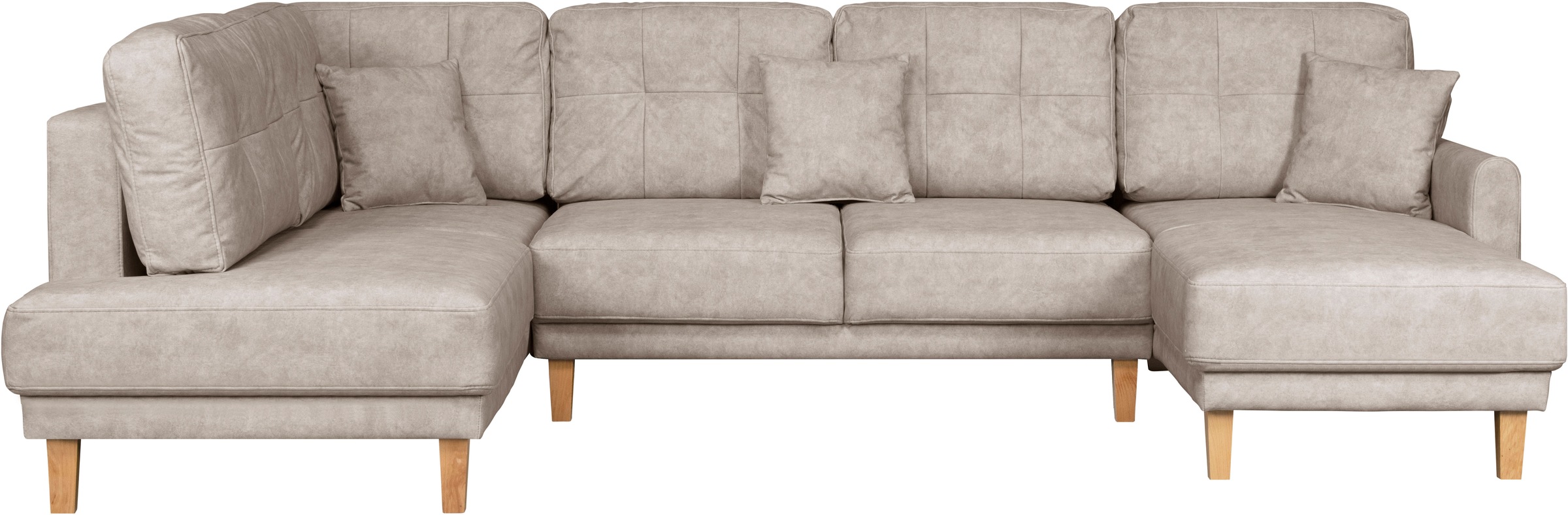 Home affaire Wohnlandschaft »TRIPLO U-Form wahlweise mit Schlaffunktion, B/T/H: 310/192/90 cm«, Schlafsofa, auch mit Bettkasten, Steppung im Rückenkissen