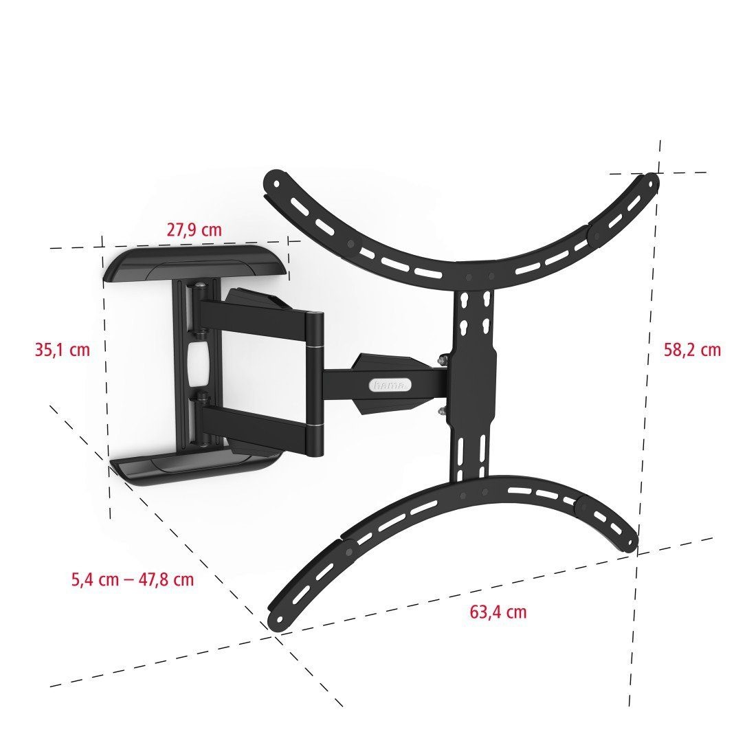 Hama Tv Wandhalter Schwenkbar 165cm 65 Zoll 140cm 55 Zoll Im Sale