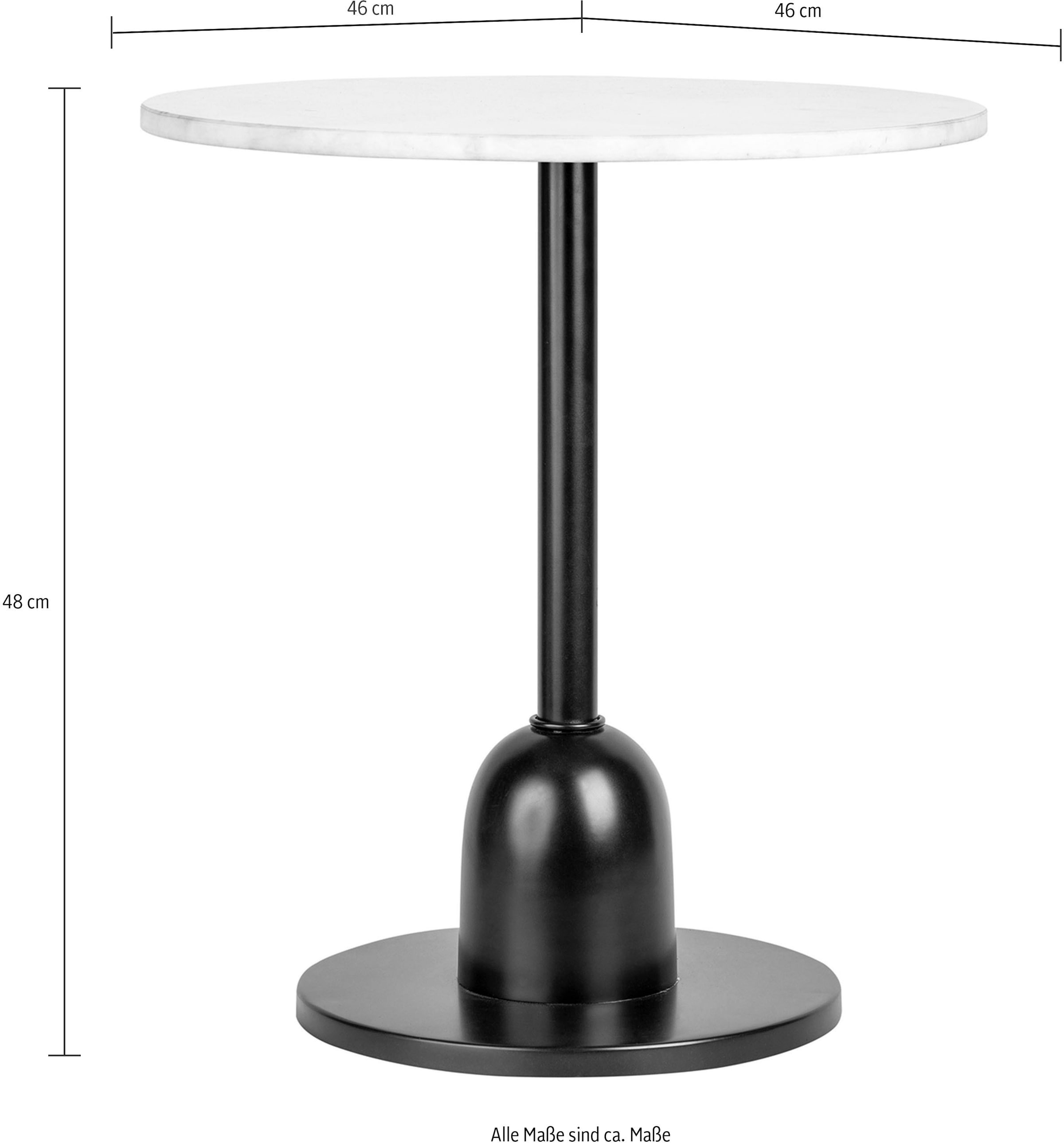 Kayoom Beistelltisch »Beistelltisch Gordon 125«, Industrial Style, Tischplatte aus Marmor, runde Form