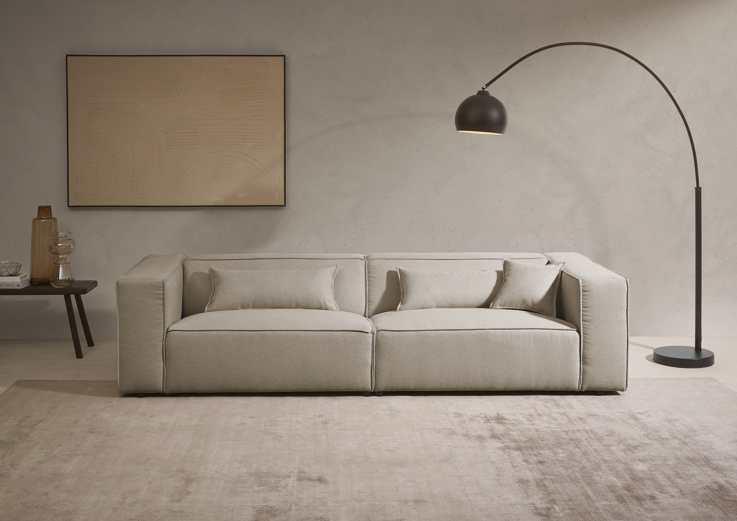 LeGer Home by Lena Gercke 3-Sitzer "PIARA, Couch mit Kedernaht, Sofa in Cor günstig online kaufen