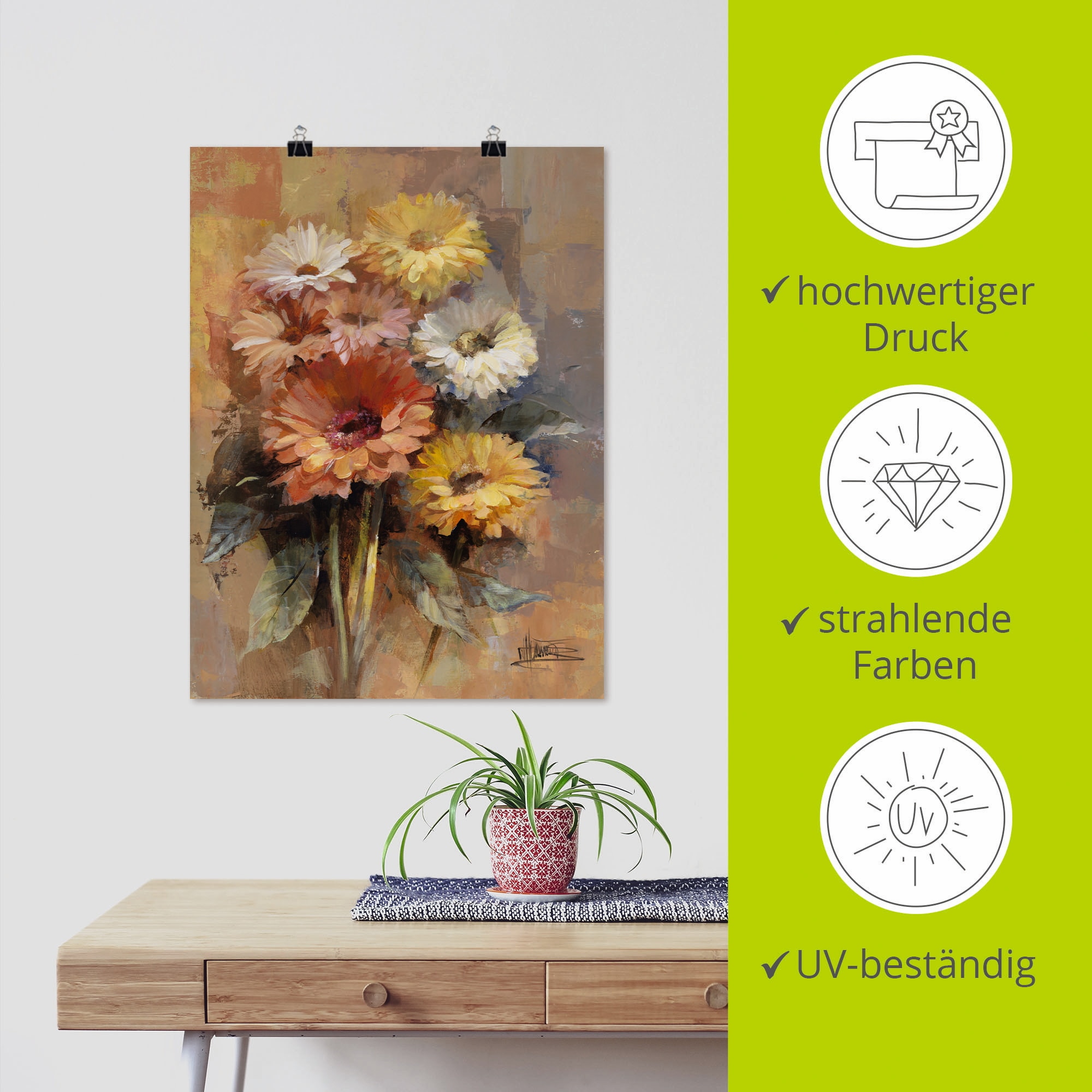 Artland Wandbild »Blumenstrauß II«, Blumen, (1 St.), als Leinwandbild, Poster, Wandaufkleber in verschied. Größen