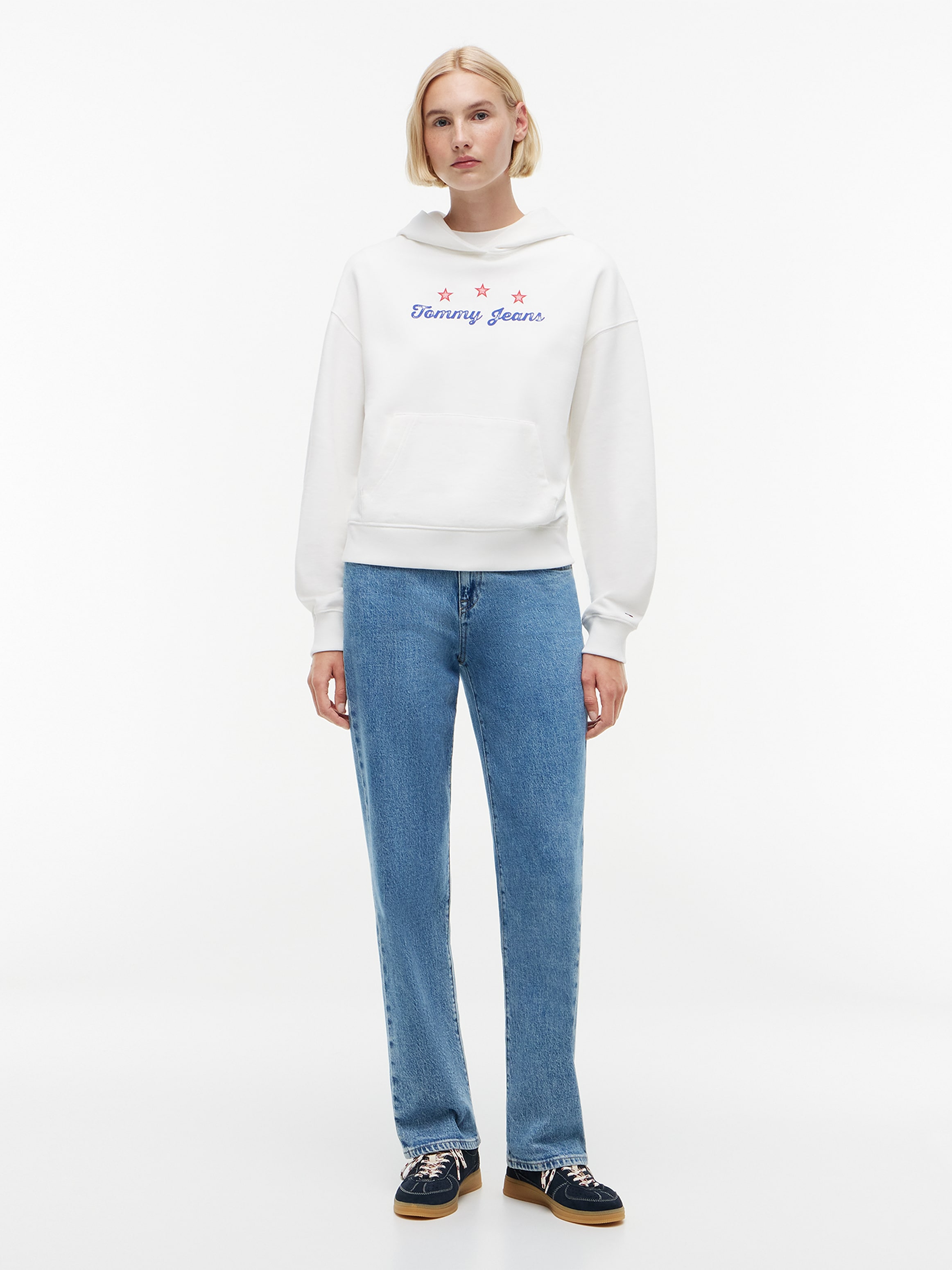 Tommy Jeans Kapuzensweatshirt »TJW BXY STAR NOVELTY HWK«, Baumwolle, Kängurutasche, Kapuze
