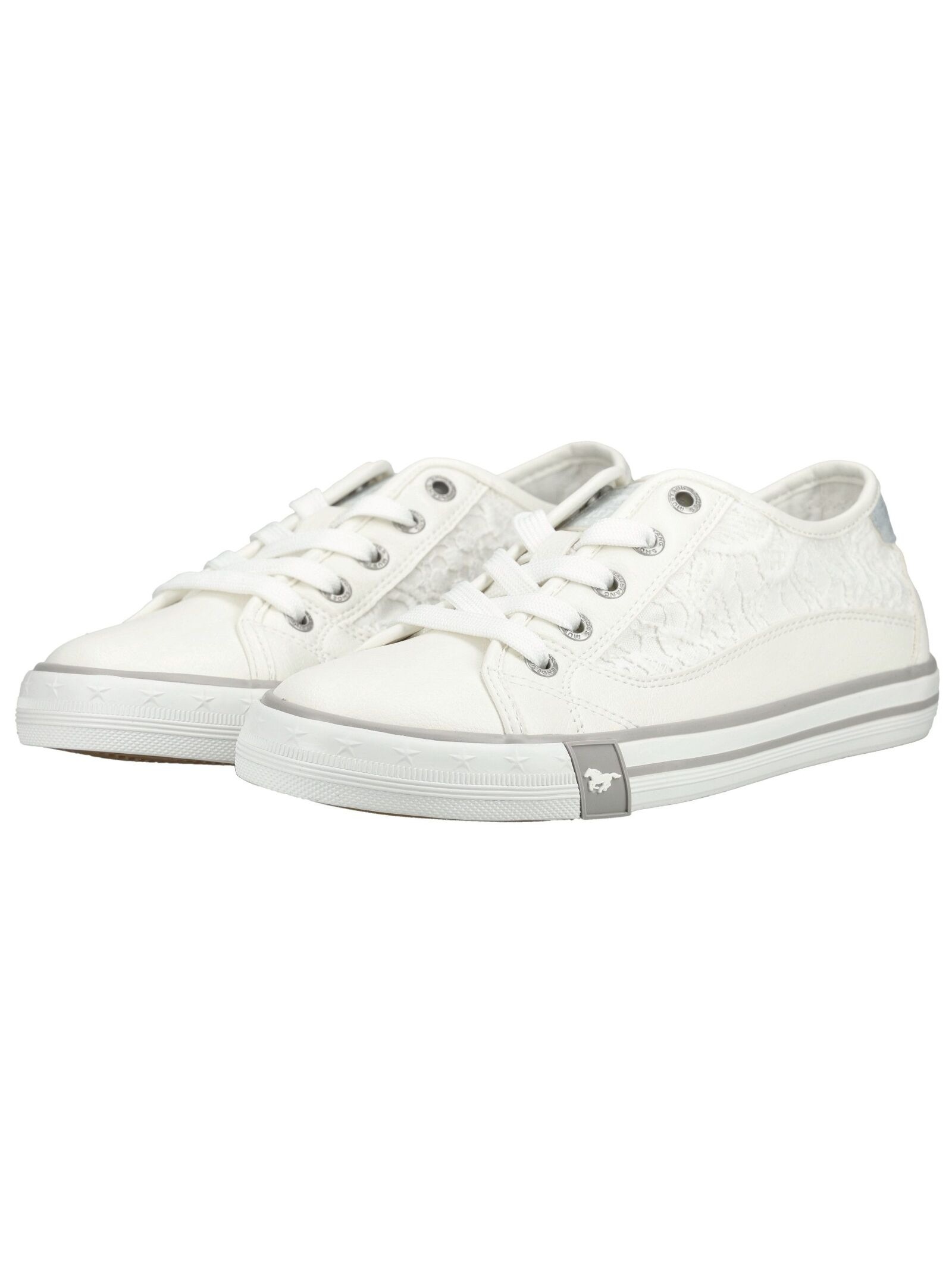 Sneaker MUSTANG SHOES "Mustang Shoes Sneaker Lederimitat/Textil", Herren, Gr. 42, weiß, Lederimitat, Textil, Schuhe Sneaker 3