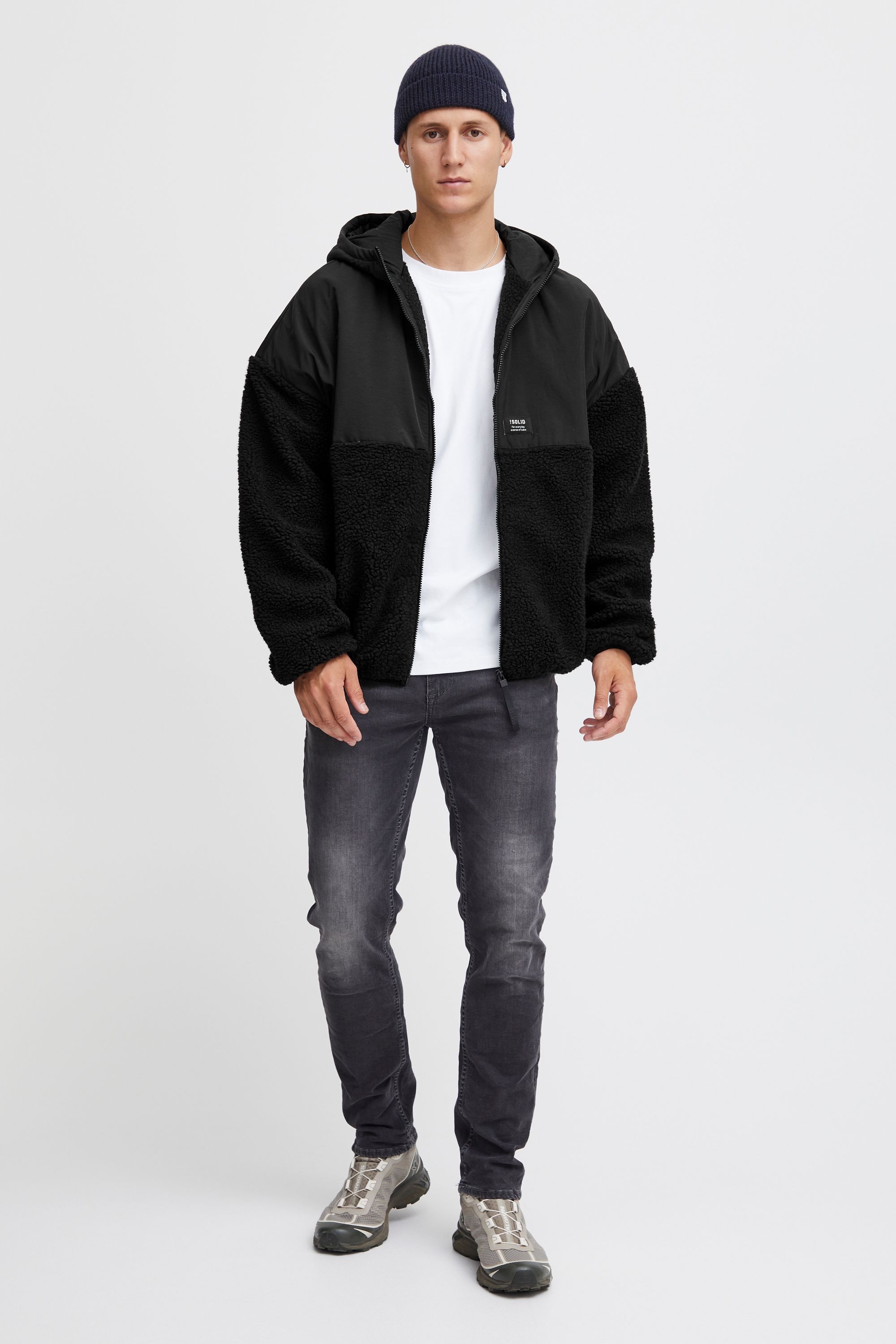 !Solid Fellimitatjacke »Fellimitatjacke SDMark«, mit Kapuze