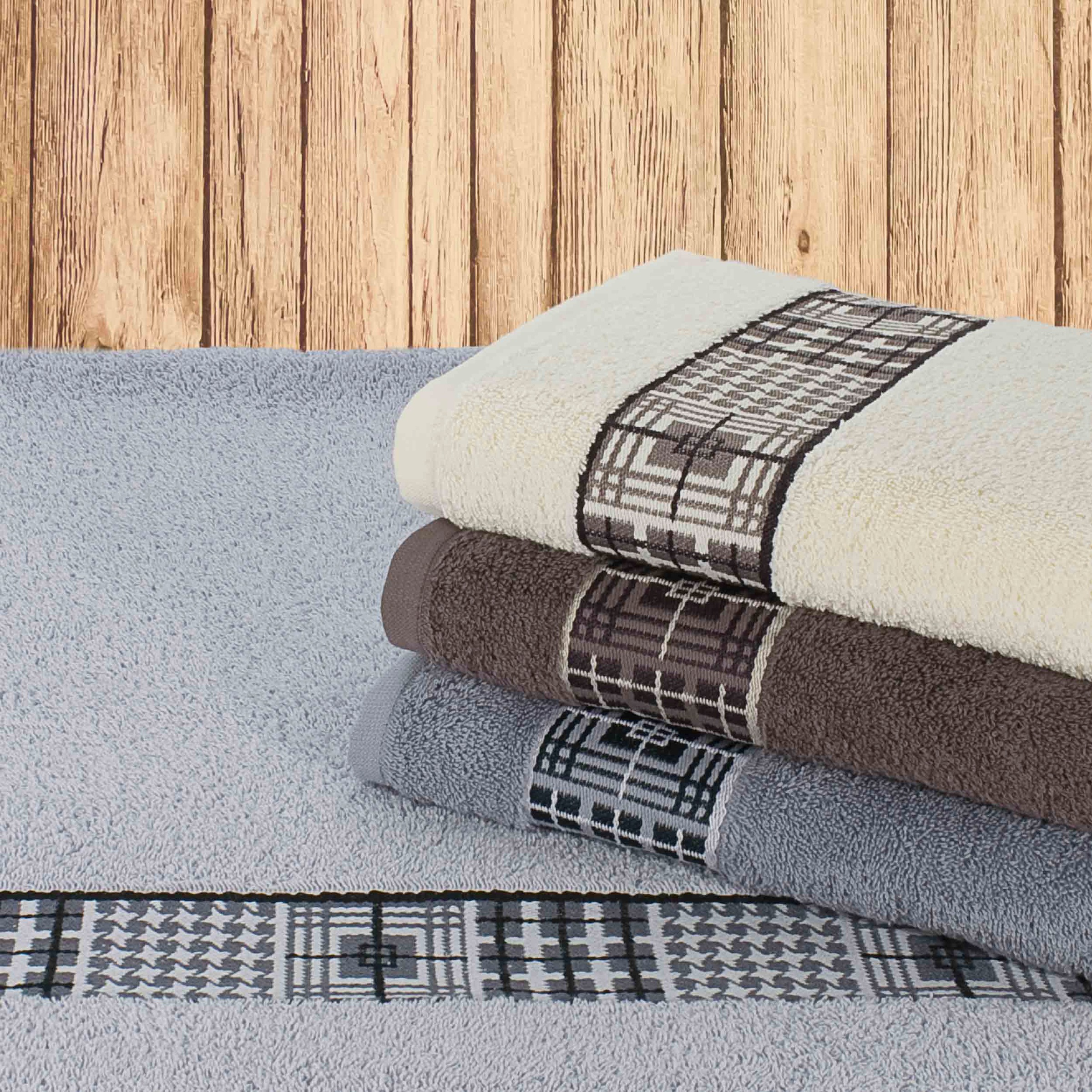 Thumbnail - Möve for frottana Badetuch "Fjord" mit tollem Uni Karo