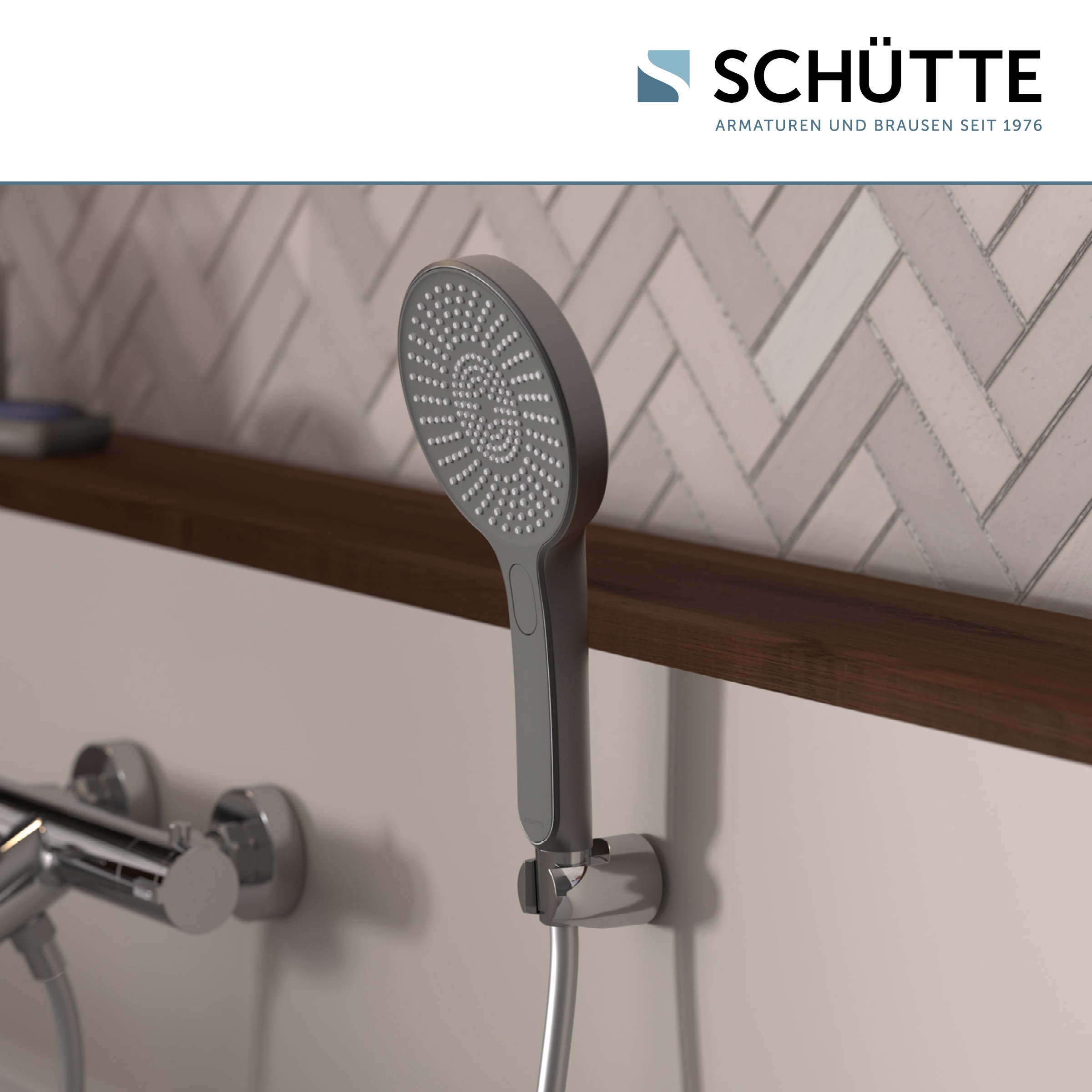 Schütte Handbrause "KARIBIK" 3-fach verstellbar, mit Antikalknoppen, wassersparend, eckig