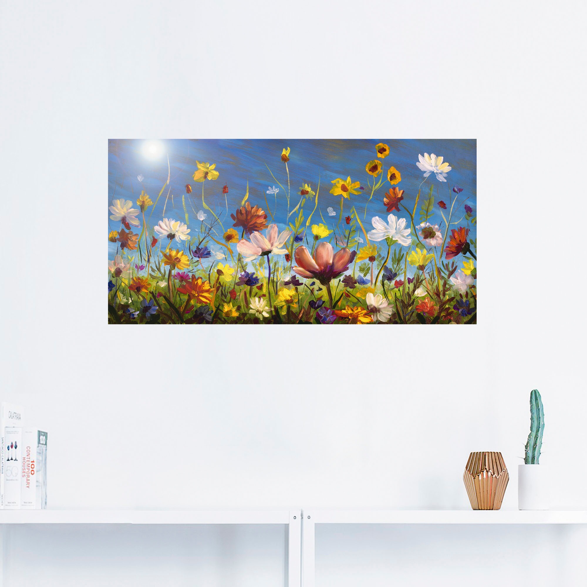 Artland Wandbild "Wildblumenwiese blauer Himmel", Blumenwiese, (1 St.), als günstig online kaufen