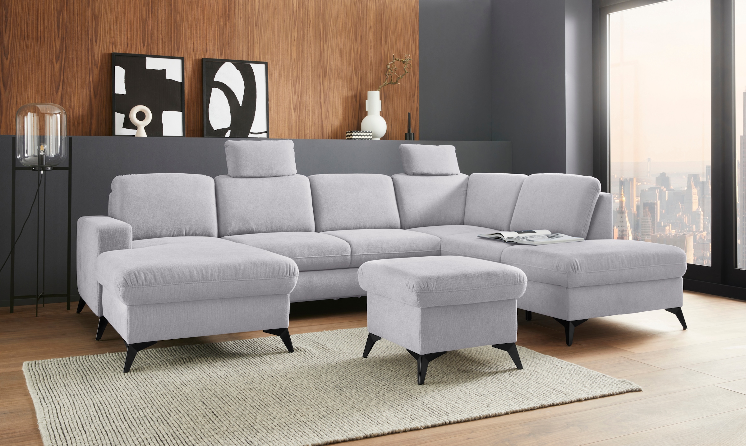 Home affaire Wohnlandschaft "Lolland U-Form" Wahlweise mit Bettfunktion und günstig online kaufen