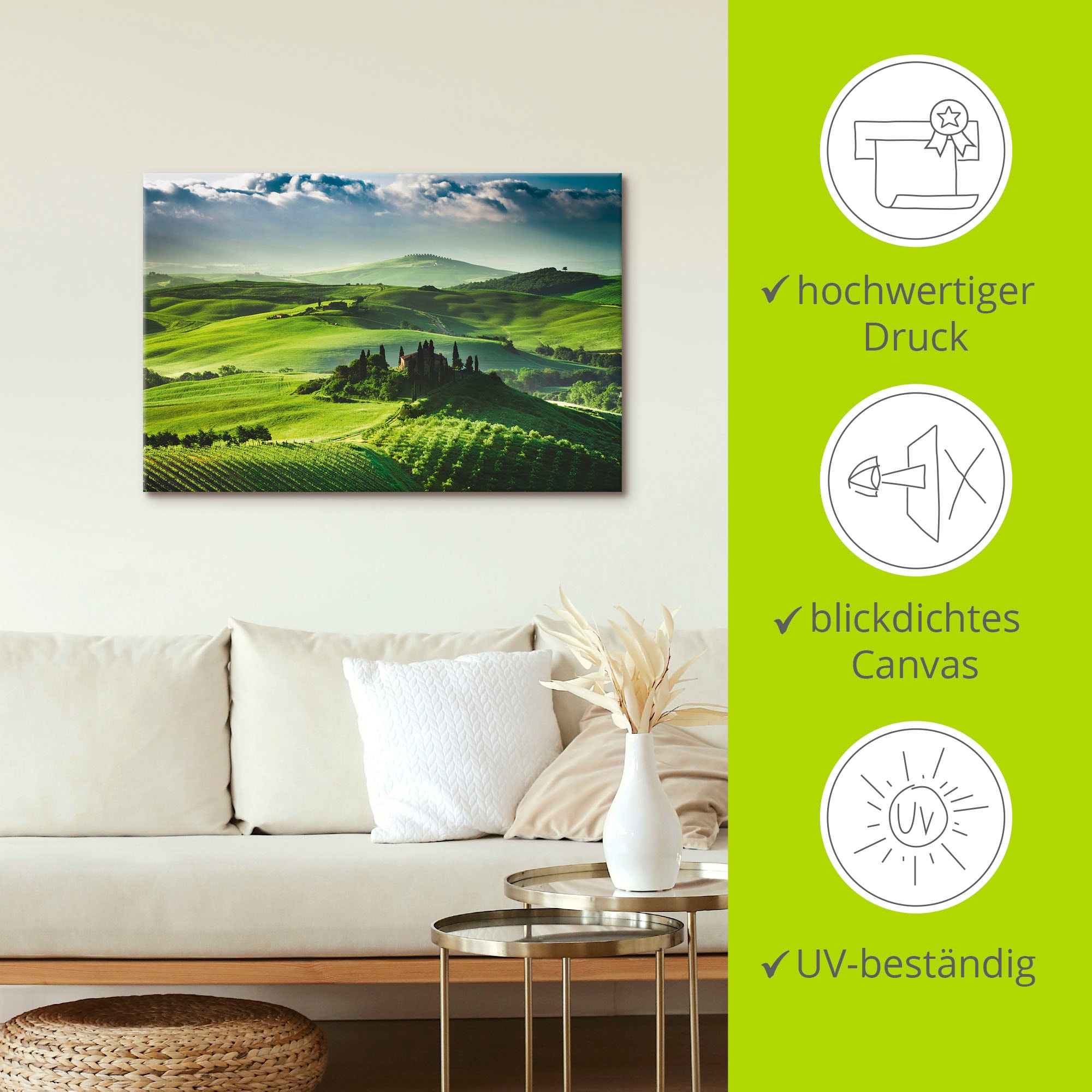 Artland Wandbild »Sonnenaufgang über einer Olivenfarm«, Felder, (1 St.), als Leinwandbild, Poster in verschied. Größen
