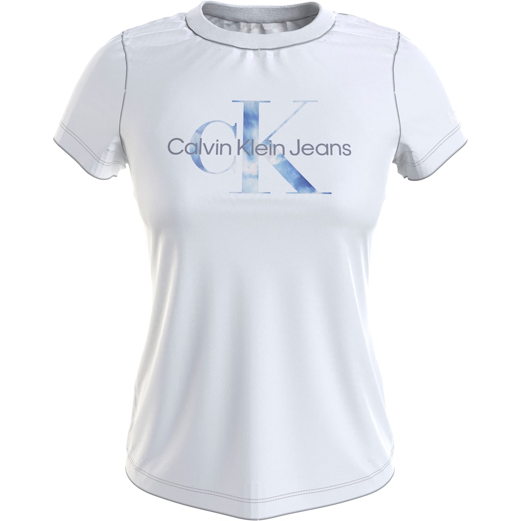 Calvin Klein Jeans Rundhalsshirt »AQUA MONOGRAM SLIM TEE« mit markantem Calvin Klein Jeans Schriftzug Calvin Klein Jeans Rundhalsshirt »AQUA MONOGRAM SLIM TEE« mit markantem Calvin Klein Jeans Schriftzug