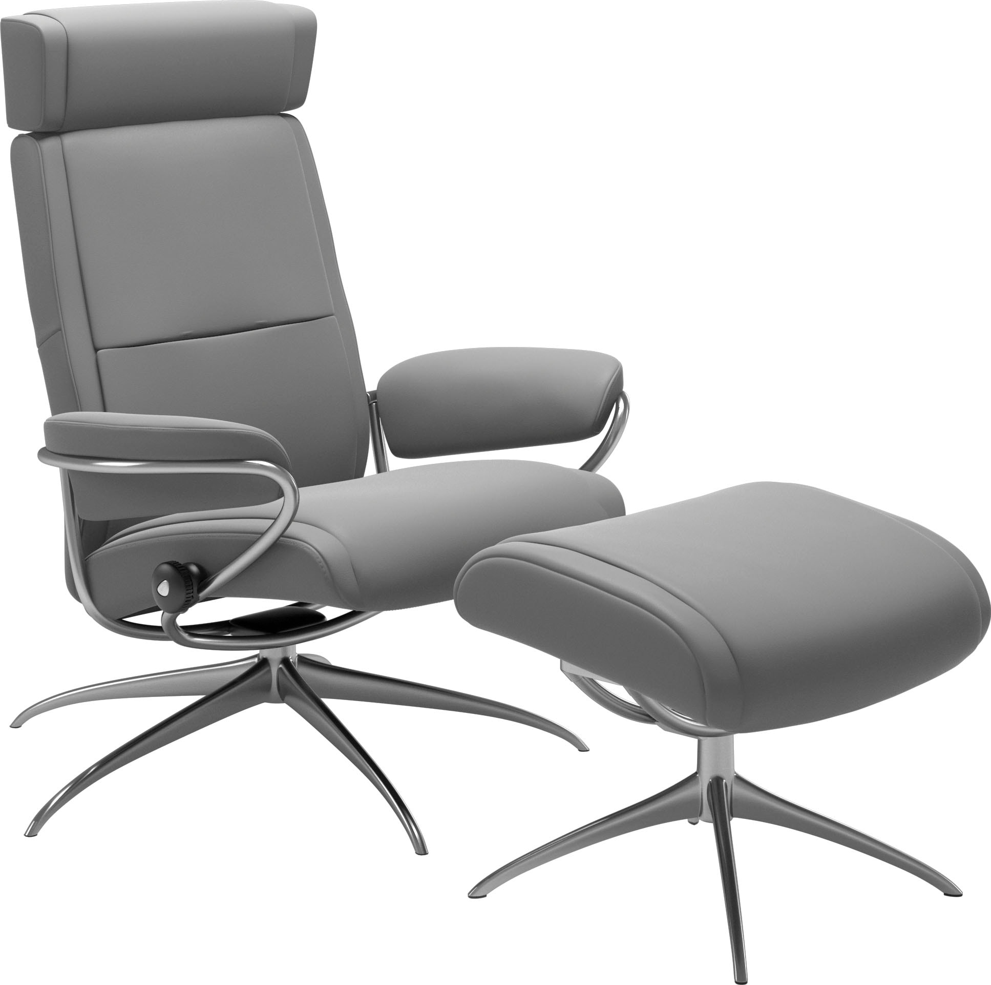 Stressless Relaxsessel "Paris", (Set, Relaxsessel mit Hocker), mit Hocker, Low Back mit Kopfstütze, mit Star Base, Geste