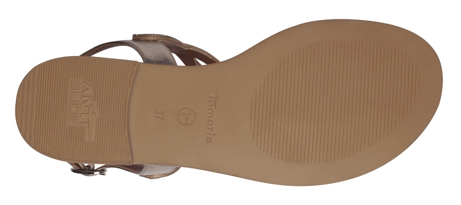 Tamaris Riemchensandale, Sommerschuh, Festtagschuh, Sandalette mit funkelnden Strasssteinchen