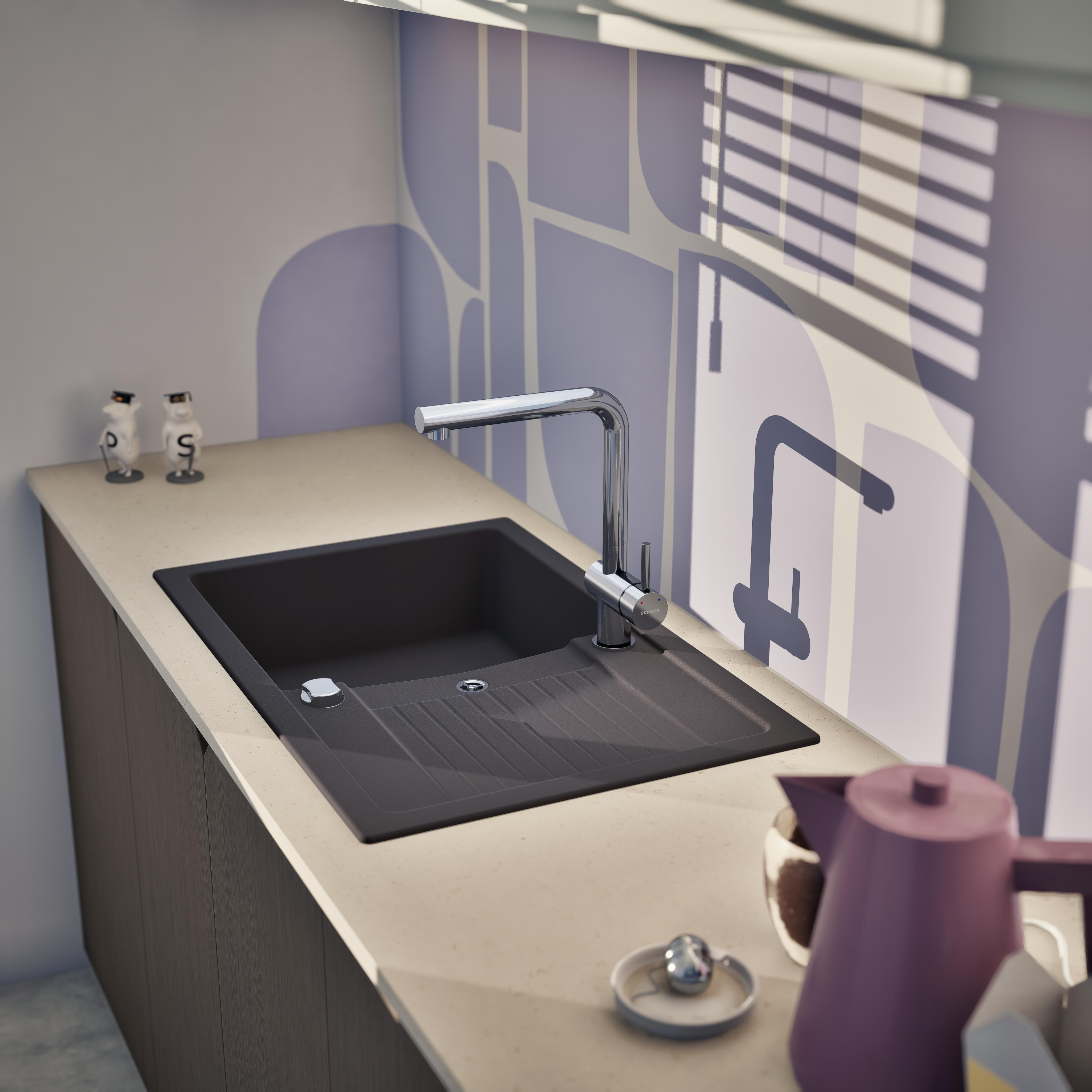 Thumbnail - Schock Granitspüle "Lima D-100S und Armatur Epos" Set, 2 Stk. tlg. bestehend aus Spüle und Armatur