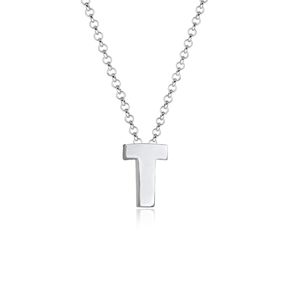 Elli Kette mit Anhänger »Buchstabe T Initialen Trend Minimal 925 Silber«