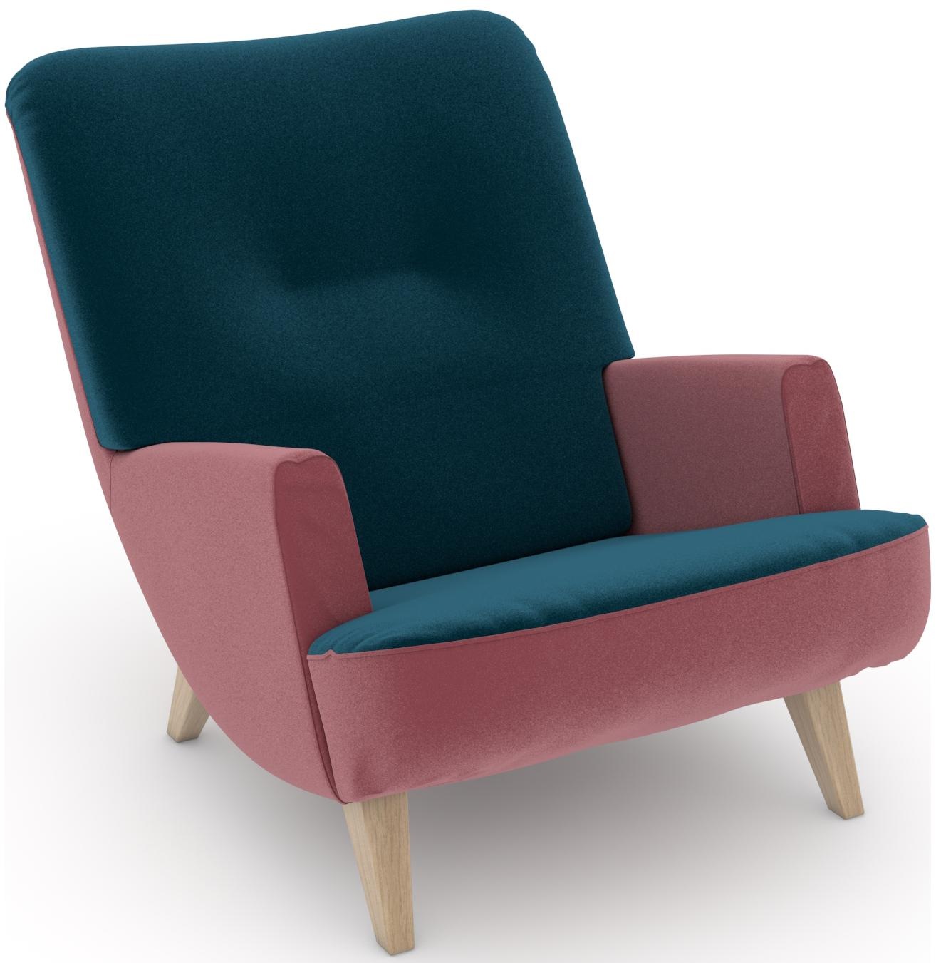 Max Winzer® Loungesessel »build-a-chair Borano außergewöhnlicher Sessel, tolle Farbkombinationen«, modern im Retrolook, zum Selbstgestalten