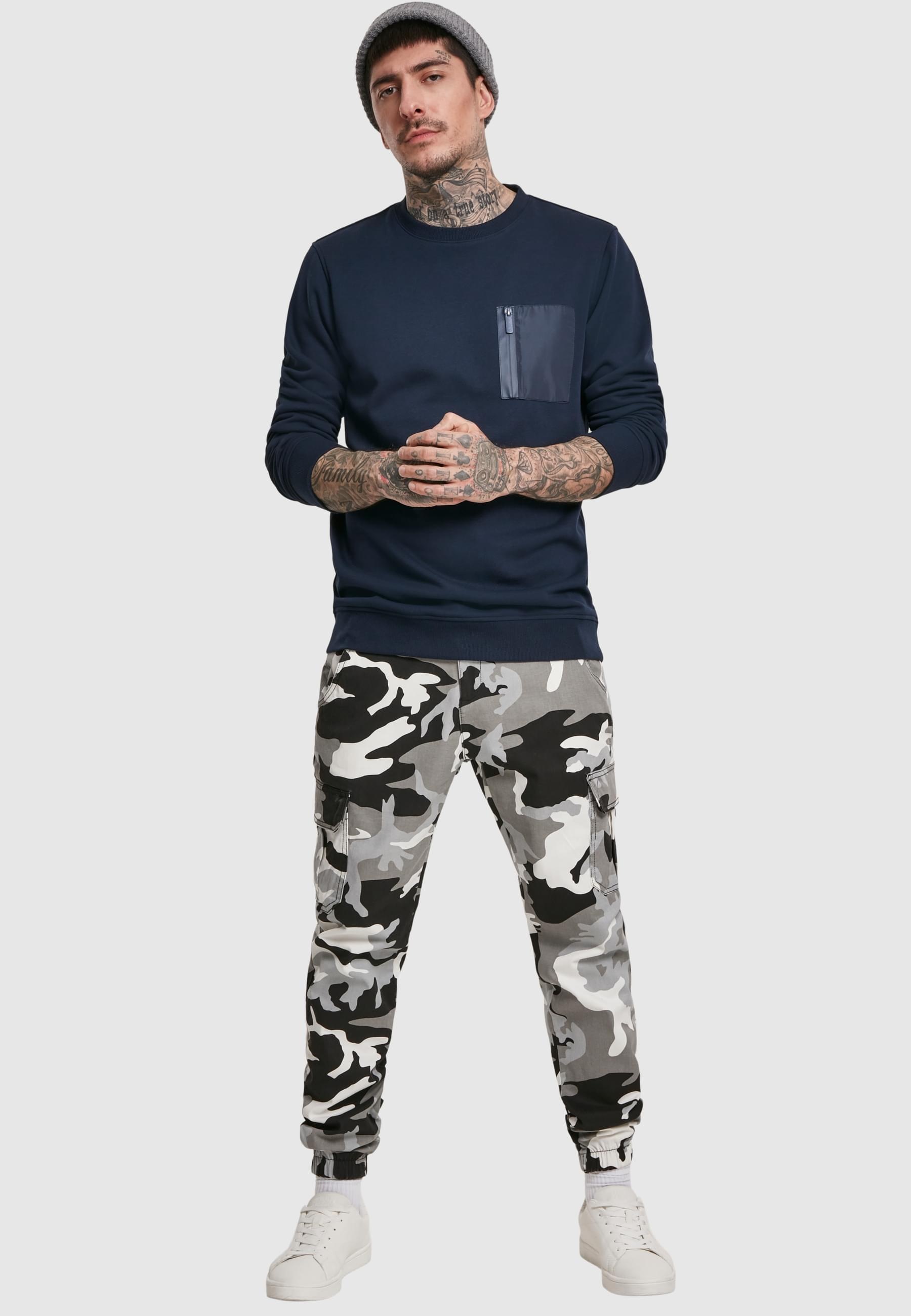 URBAN CLASSICS Rundhalspullover »Urban Classics Herren Military Crew«, (1 tlg.)