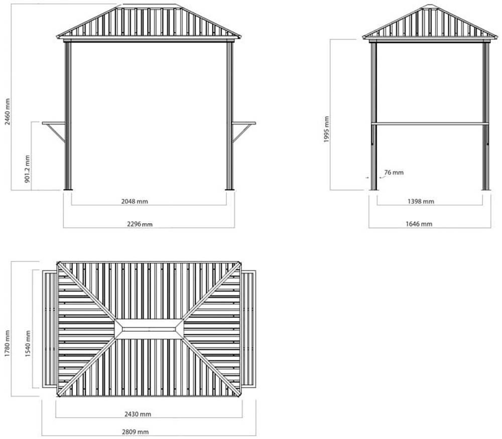 Sojag Grillpavillon »Dakota«, BxT: 178x243 cm, Aluminiumgestell