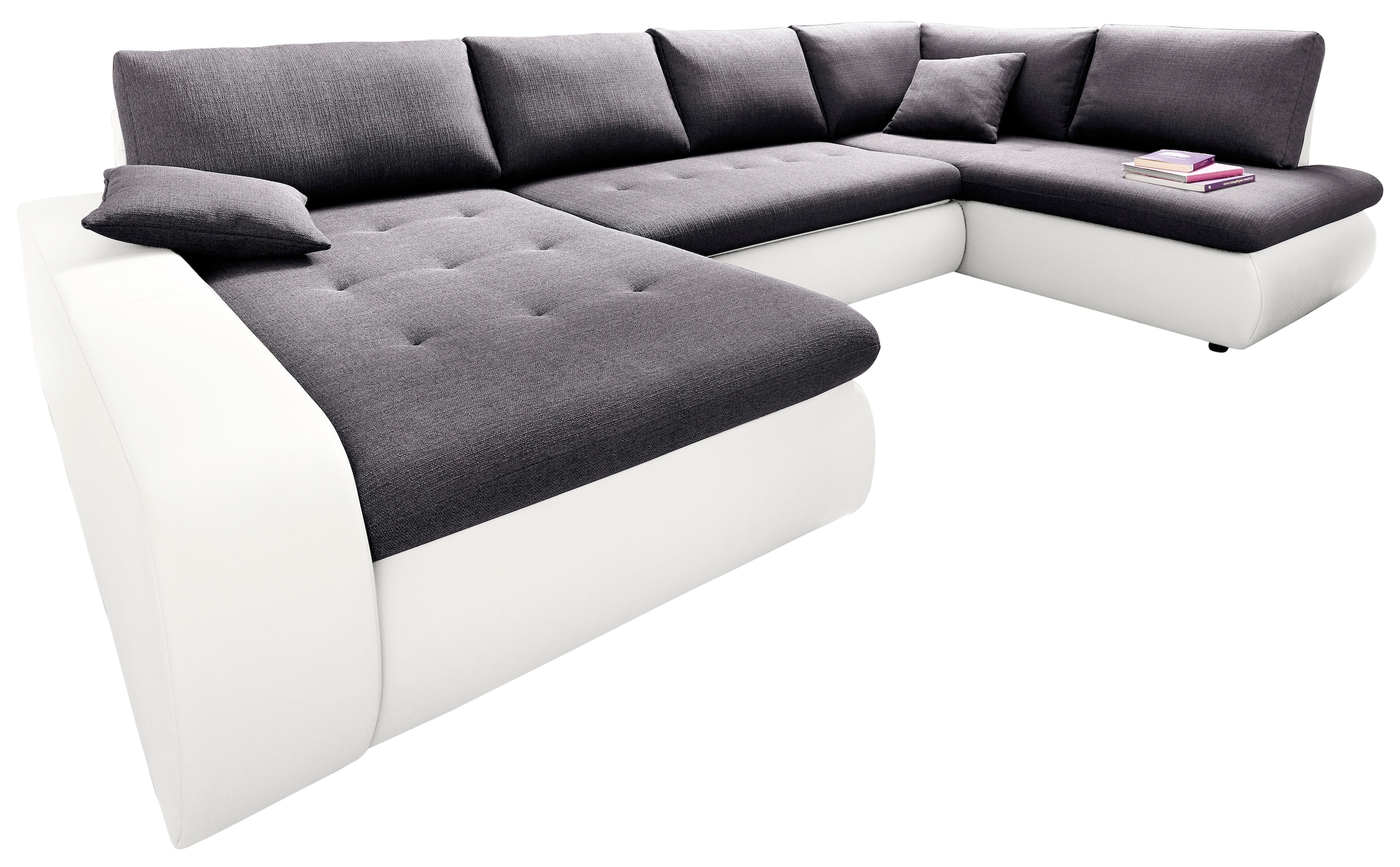 TRENDMANUFAKTUR Wohnlandschaft »Indie, toller Sitzkomfort, aufwendige Detailverarbeitung, U-Form«, wahlweise mit Bettfunktion