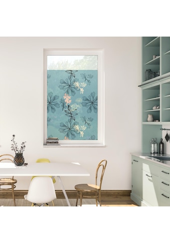 Fensterfolie »Fensterfolie selbstklebend, Sichtschutz, Aqua Floral - Blau«, 1 St.,...