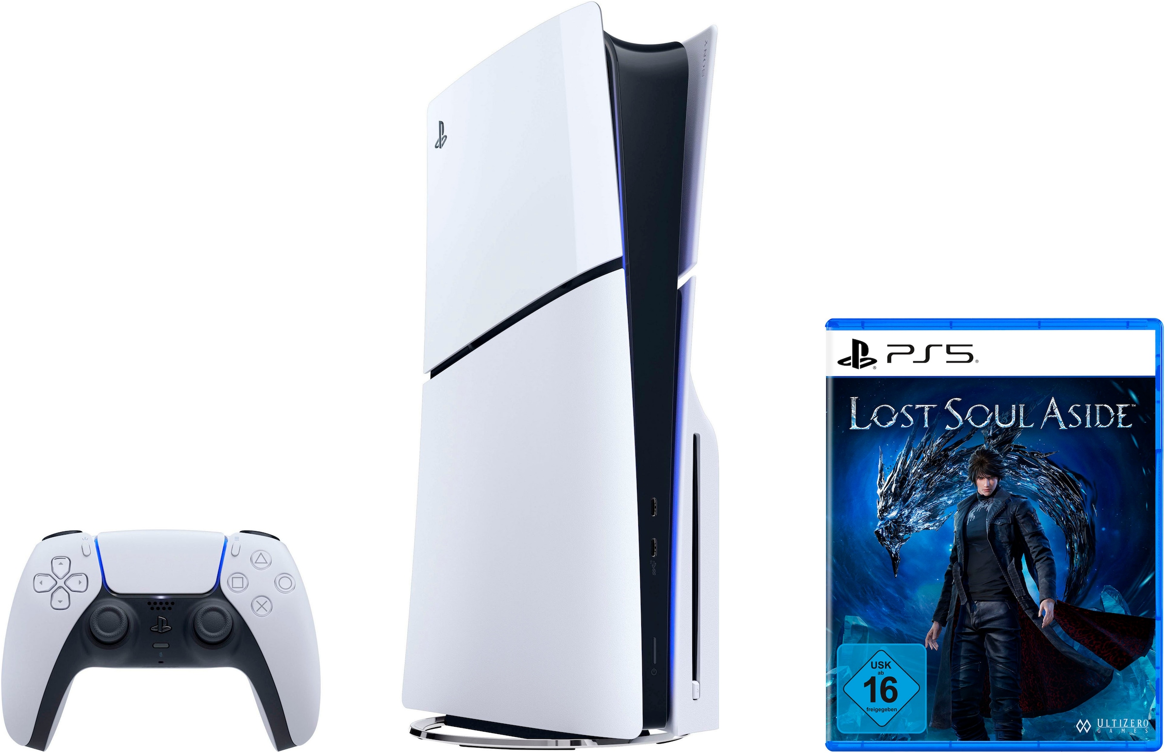 PLAYSTATION 5 Konsolen-Set "PS5 Disk Edition + PS5 Lost Soul Aside", B:21,6cm H:35,8cm T:9,6cm, schwarz, Spielekonsolen