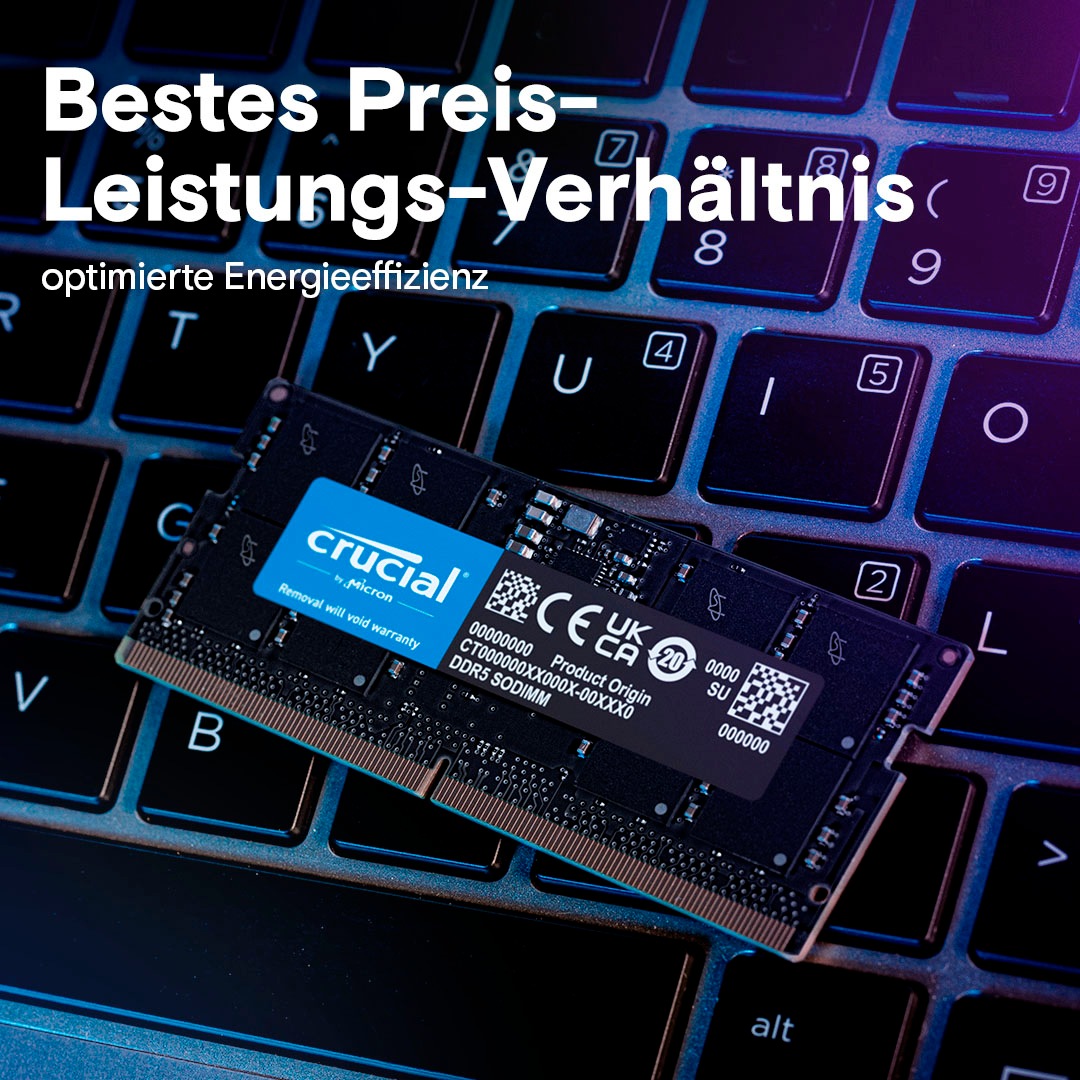 Crucial Laptop-Arbeitsspeicher »96 GB Kit (48 GB x 2) DDR5-5600 SODIMM«