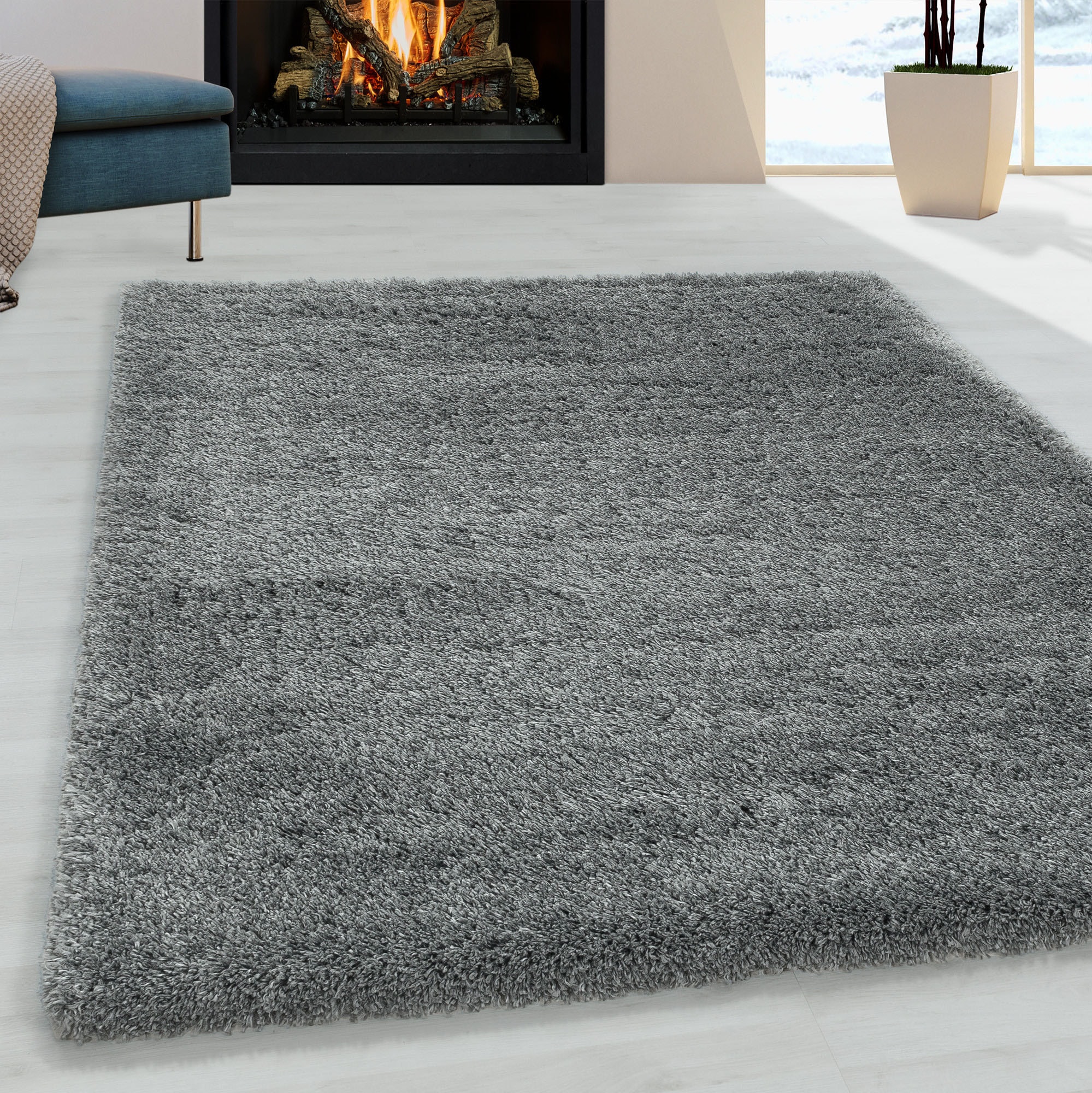 AYYILDIZ TEPPICHE FLUFFY 3500 Shaggy Rug Light Gray 160x230cm