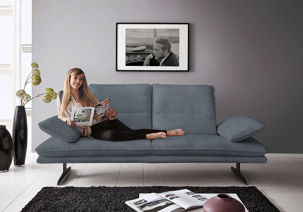 W.SCHILLIG 2-Sitzer "broadway, Designsofa mit tollem Sitzkomfort, Breite 216cm" Sitztiefenverstellung, Kopfteil- & Seitenteilverstellung, Breite 216cm