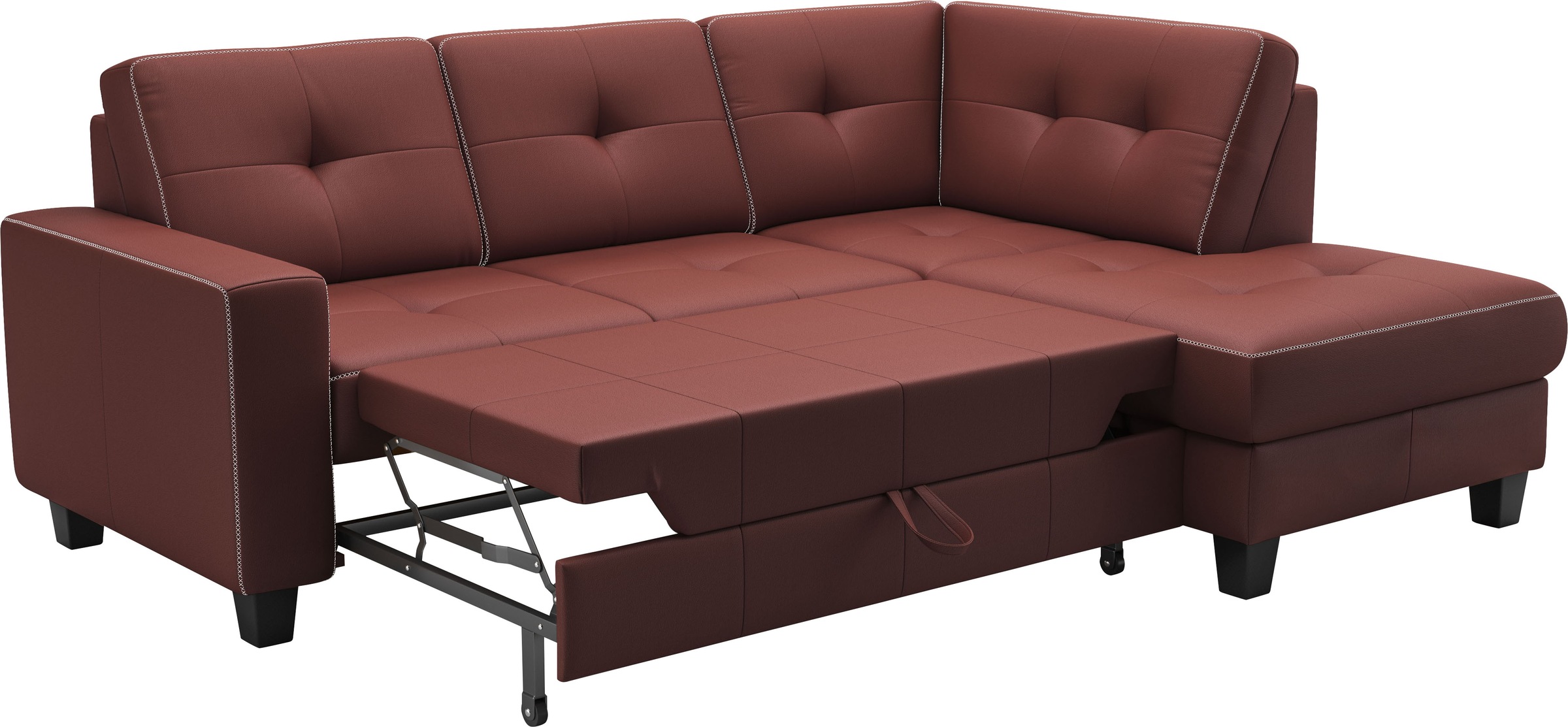 Places of Style Ecksofa »Varese«, wahlweise mit Bettfunktion und Bettkasten