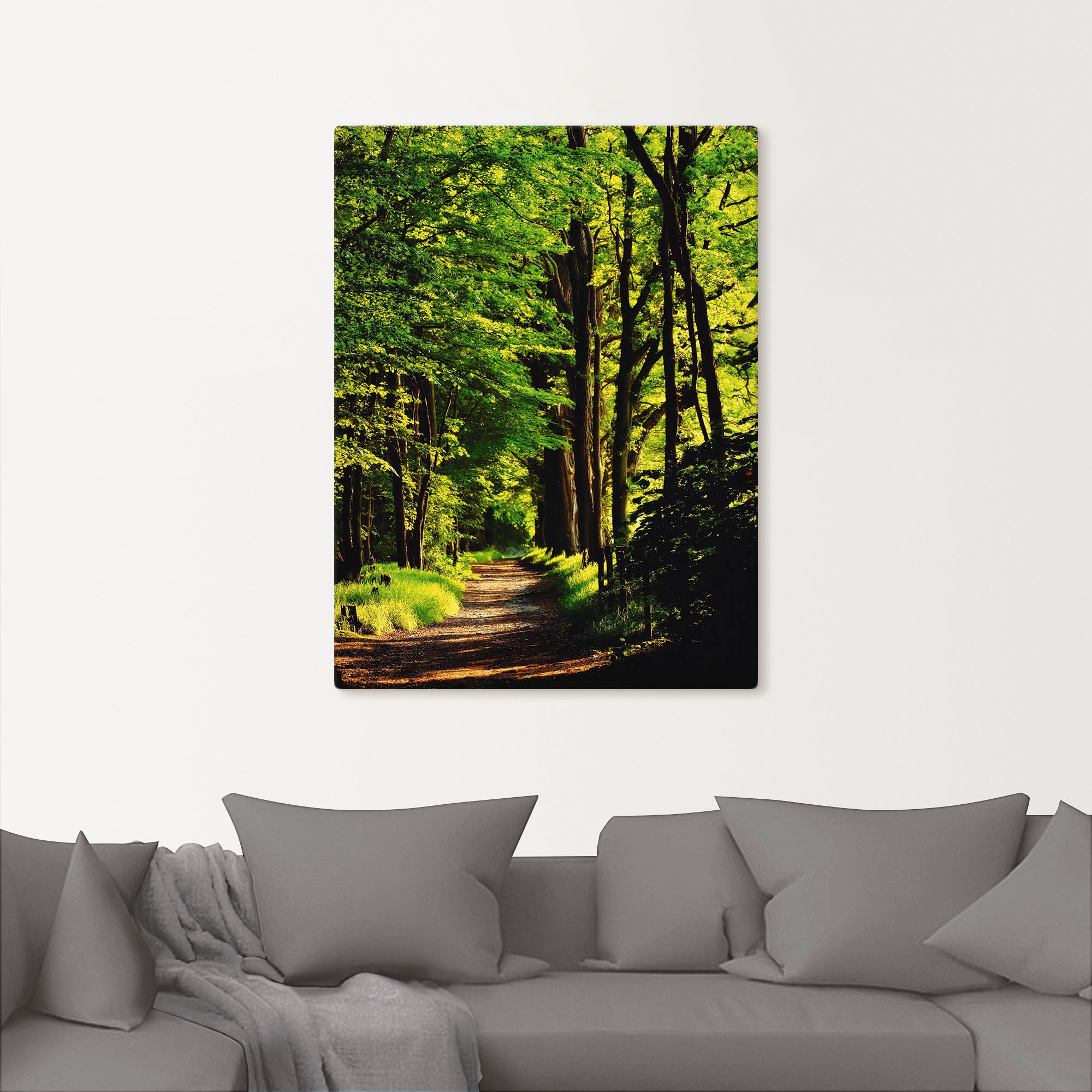 Artland Wandbild »Weg im in Größen Alubild, Wald«, Poster versch. als Wald, (1 bestellen oder St.), Leinwandbild, | Wandaufkleber BAUR