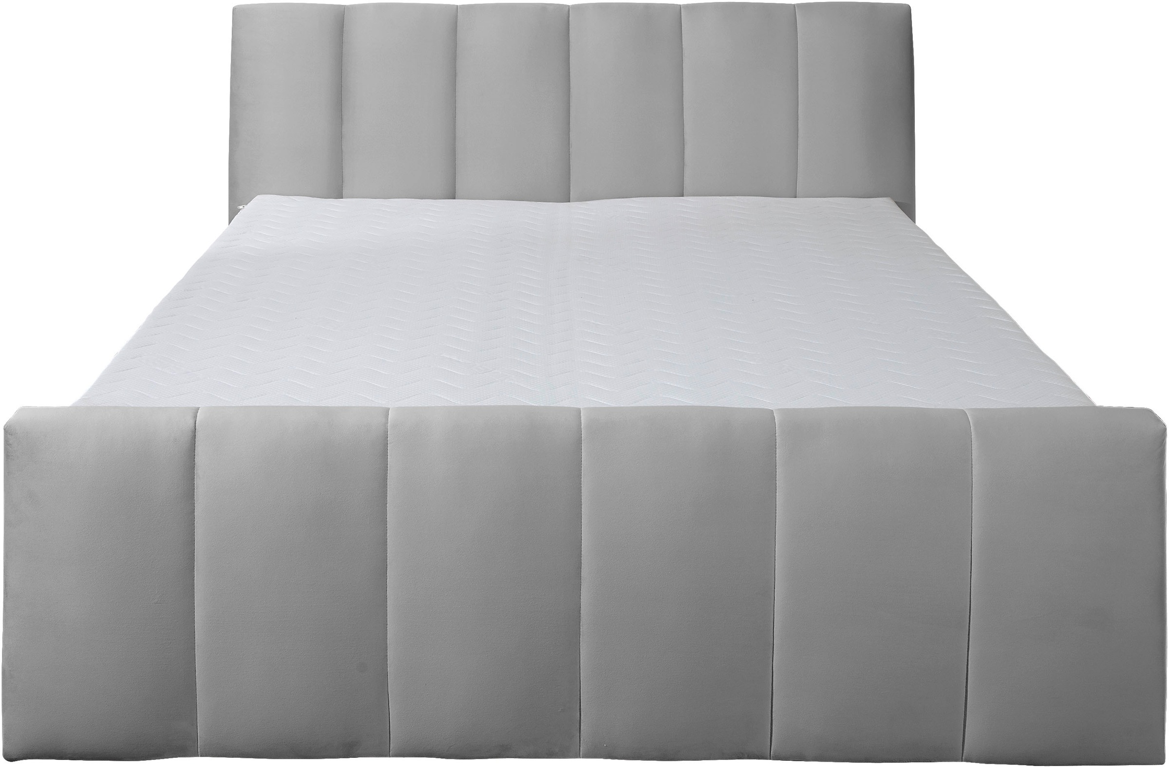 Boxbett HOME AFFAIRE "Hanelore inkl. Bettkasten und Topper", grau, B:192cm L:220cm, Komplettbetten, Boxbett mit Bettkasten und Fußteil, inkl. Topper 2
