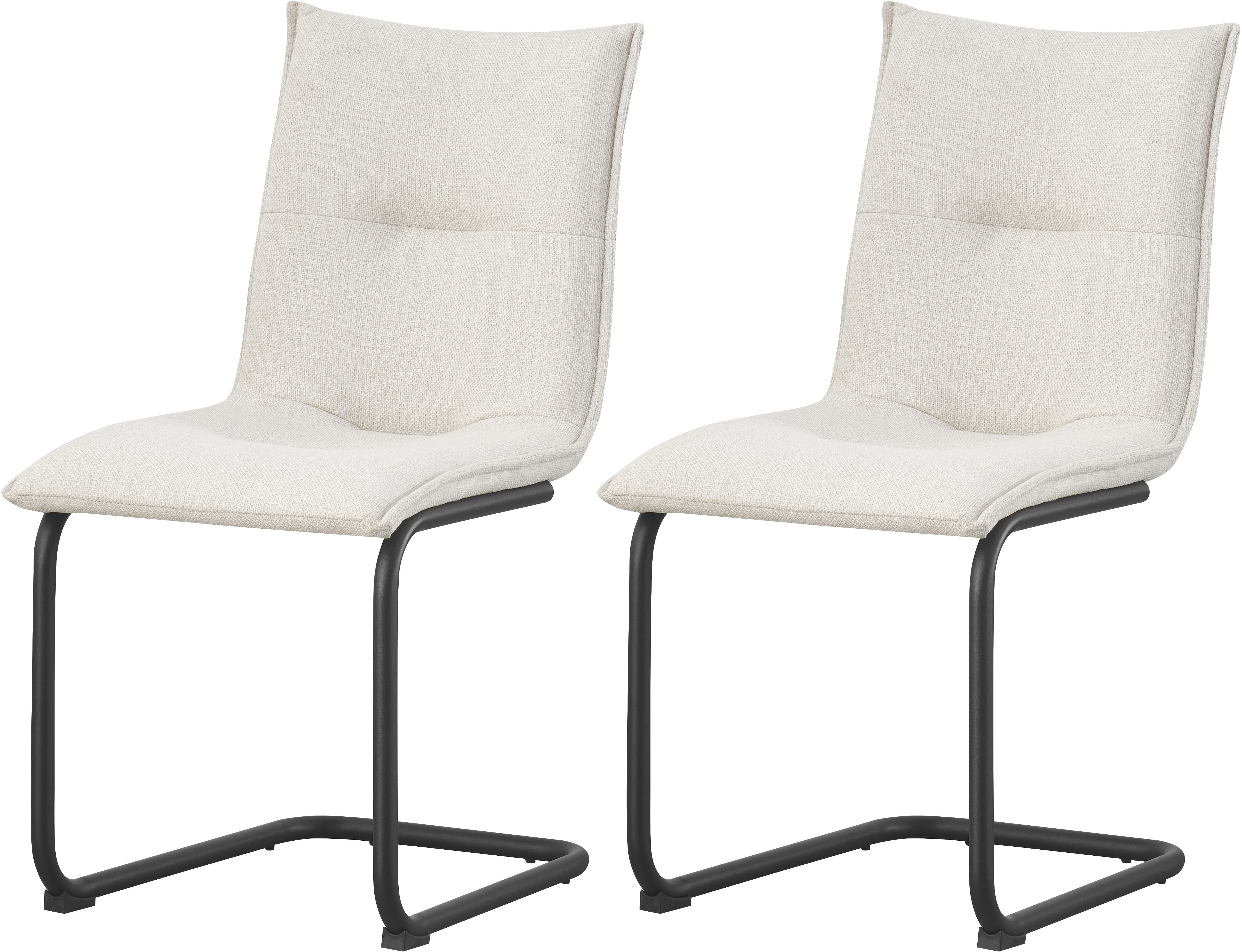 Home affaire Esszimmerstuhl "SARNIA, 2er Set, mit Metallgestell in matt schwarz" (Set) 2 Stk.in verschiedenen Farben, Belsatbarkeit pro Stuhl 120 kg