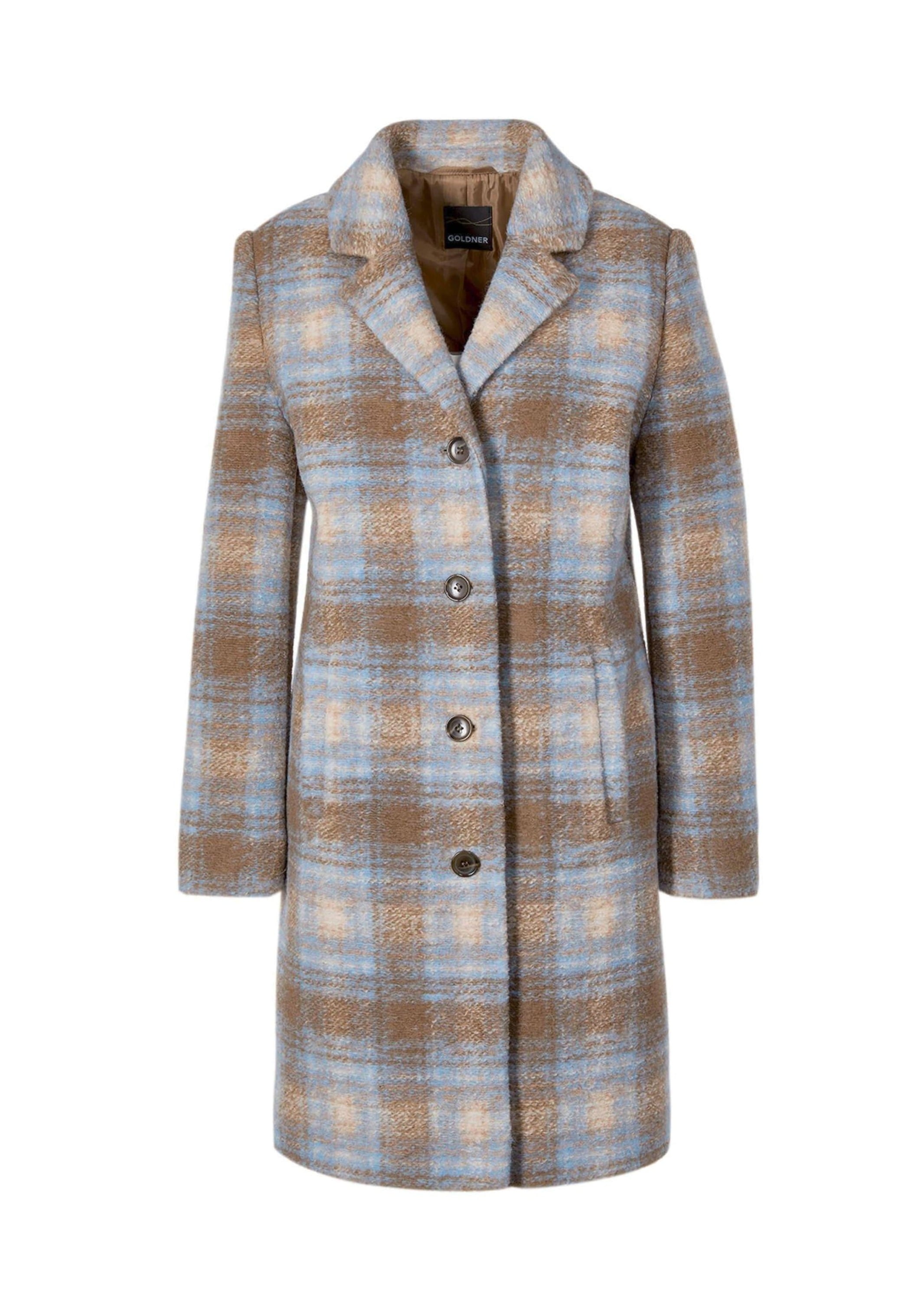 GOLDNER Langmantel "Kurzgröße Kurzgröße - Karo-Wollmantel" günstig online kaufen