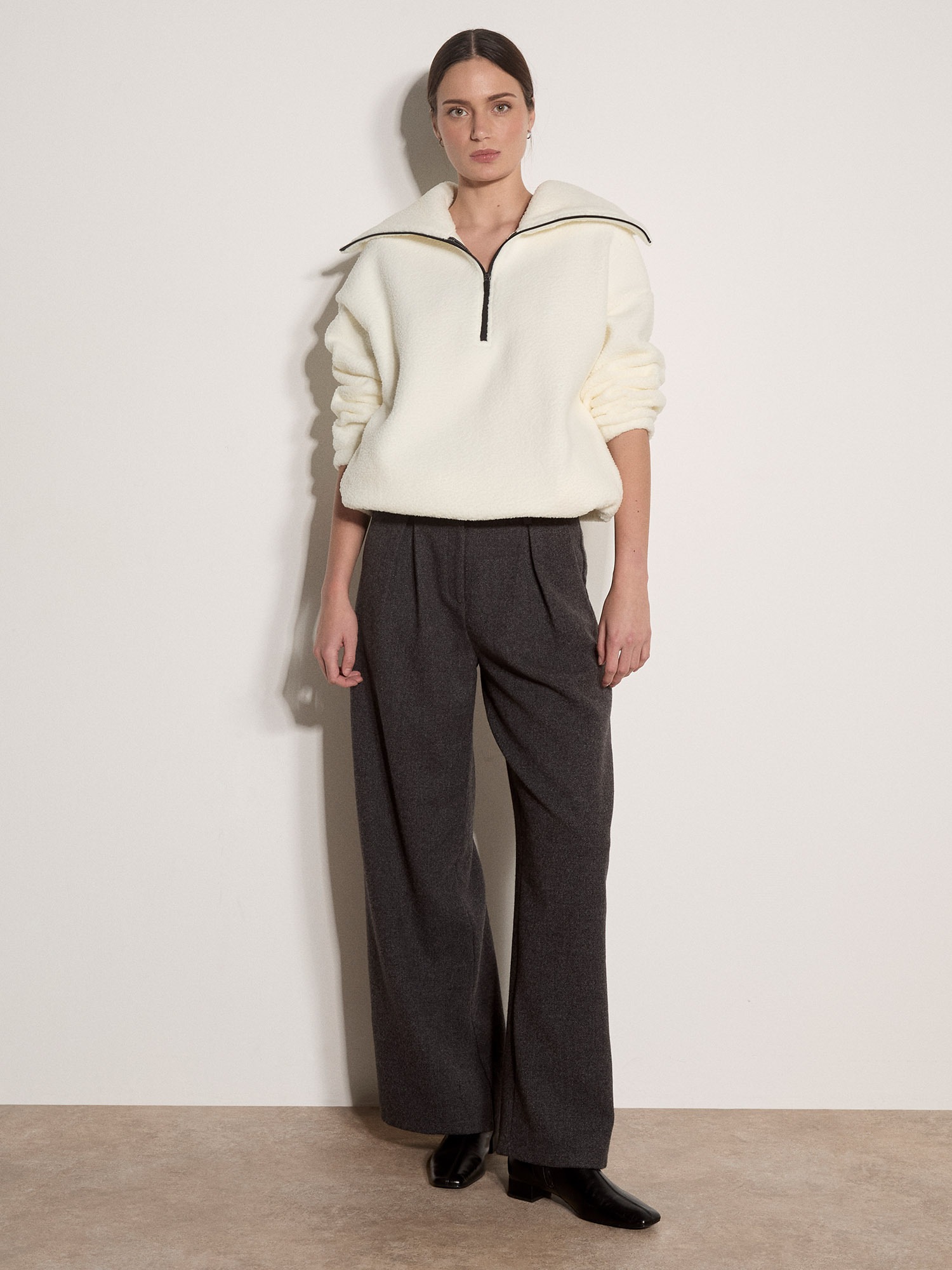 Apricot Rundhalspullover »Teddy-Borg-Fleece-Pullover« mit Trichterkragen