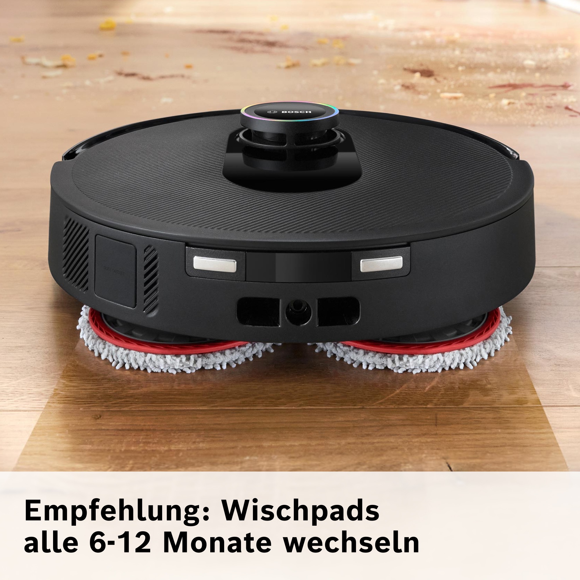 BOSCH Wischbezug »BHZRMP3, rotierende Wischpads für Spotless Max und Max Cam Saugroboter« (Mikrofaser besonders effektive Nassreinigung auf Hartböden, Set mit 2 x 2 Stück