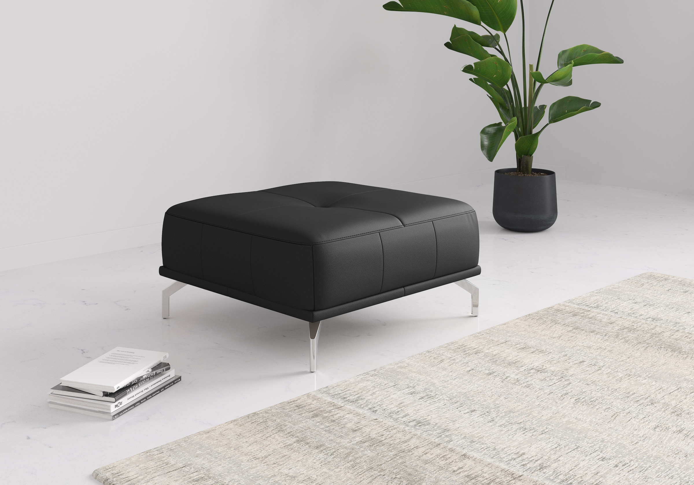 Home affaire Polsterhocker "Caluna" moderner Sitzhocker in hochwertiger Ver günstig online kaufen