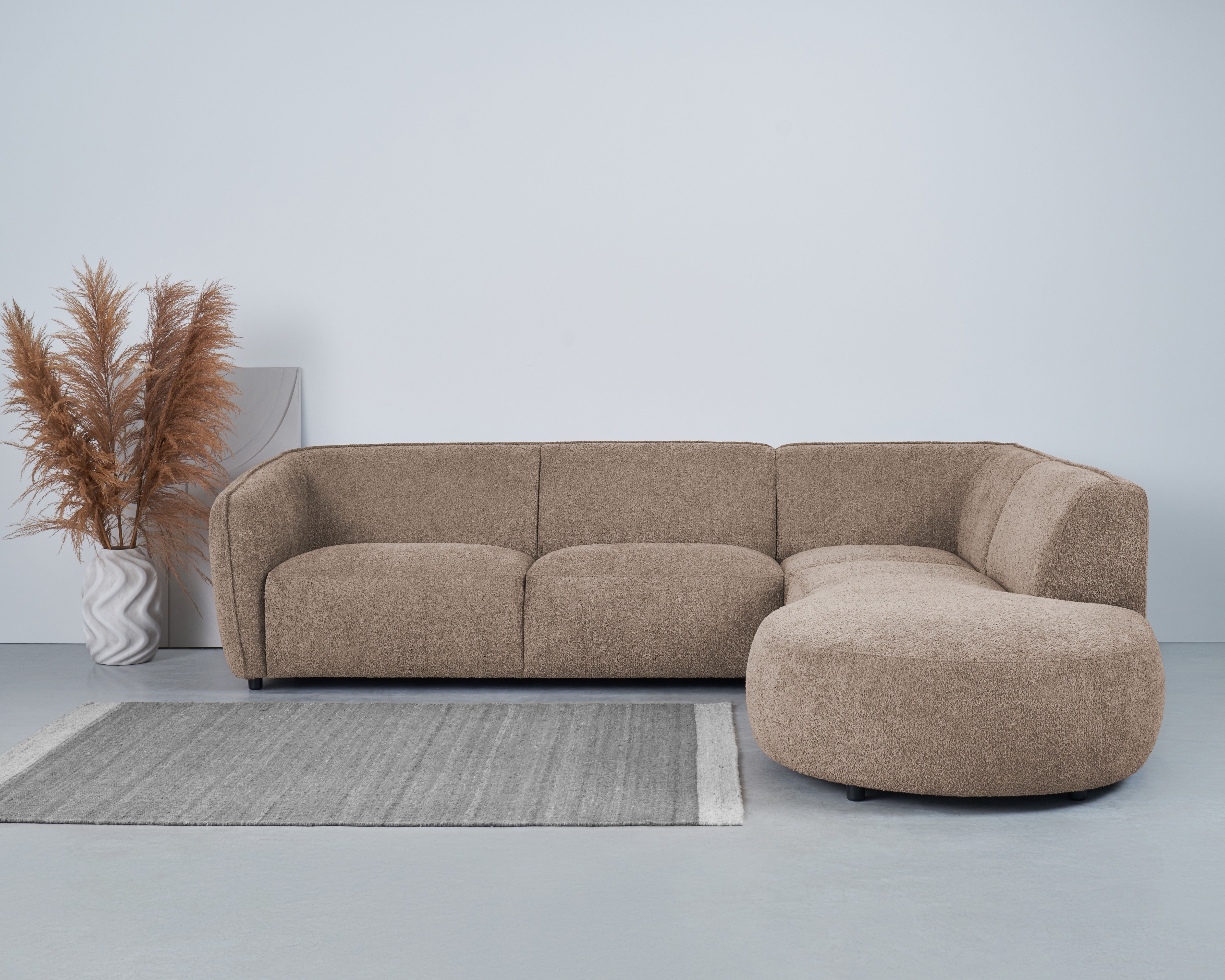 OTTO home Ecksofa "OSTRUP Rundsofa, L-Form, Naturtöne, Boucle oder Chenille" Breite 273 cm, organische Form mit sanften Rundungen