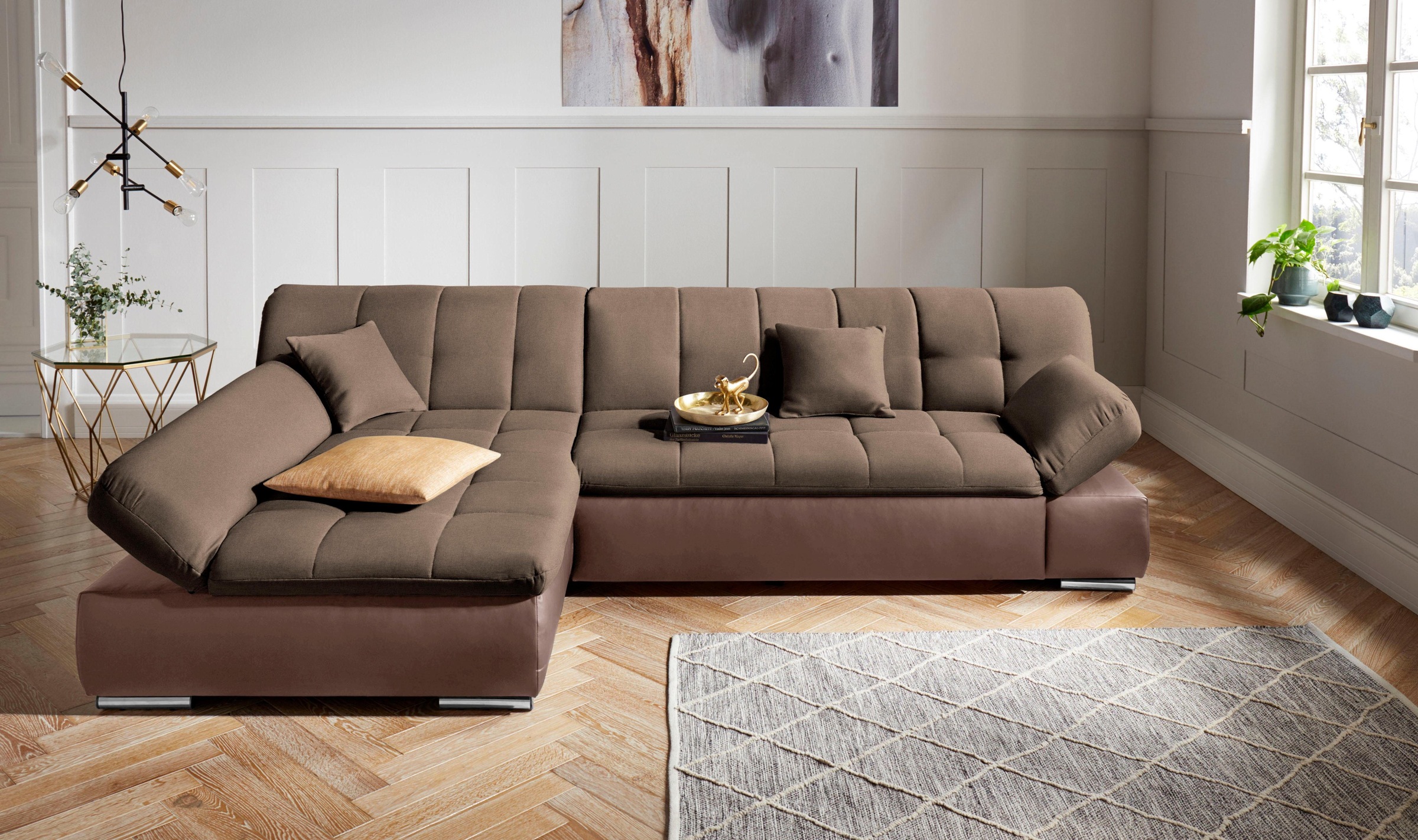 DOMO collection Ecksofa "Mona L-Form" wahlweise mit Bettfunktion günstig online kaufen