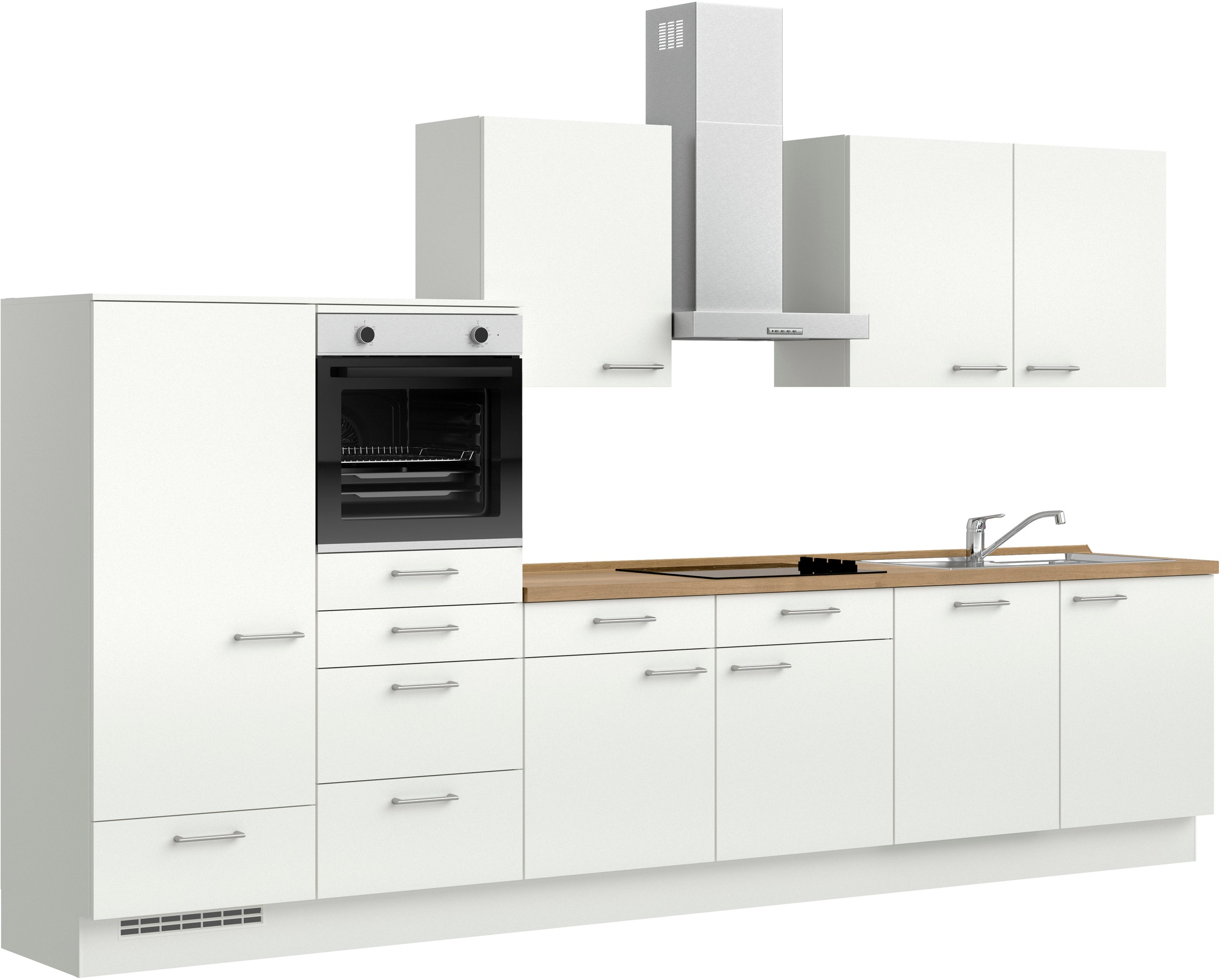 nobilia® Küchenzeile »"Laser I"«, vormontiert, Ausrichtung wählbar, Breite 360 cm, wahlw. mit E-Geräten